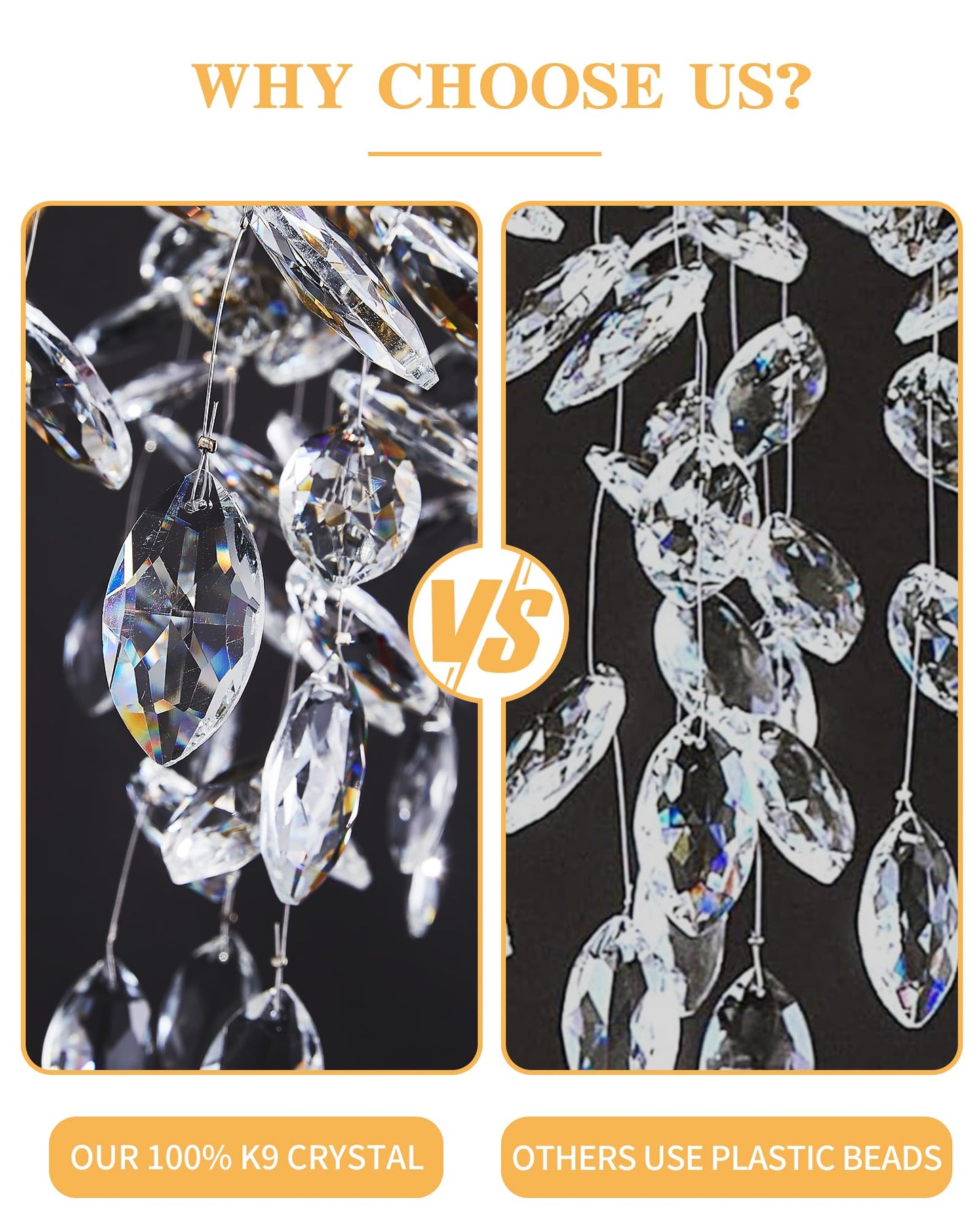 witkey Modern Tree Branch Crystal Chandelier Luxury Silver Crystal Pendant Lighting 23.6" Contemporary 8-Light Chandeliers for Dining Room Kitchen Bedroom Living Room