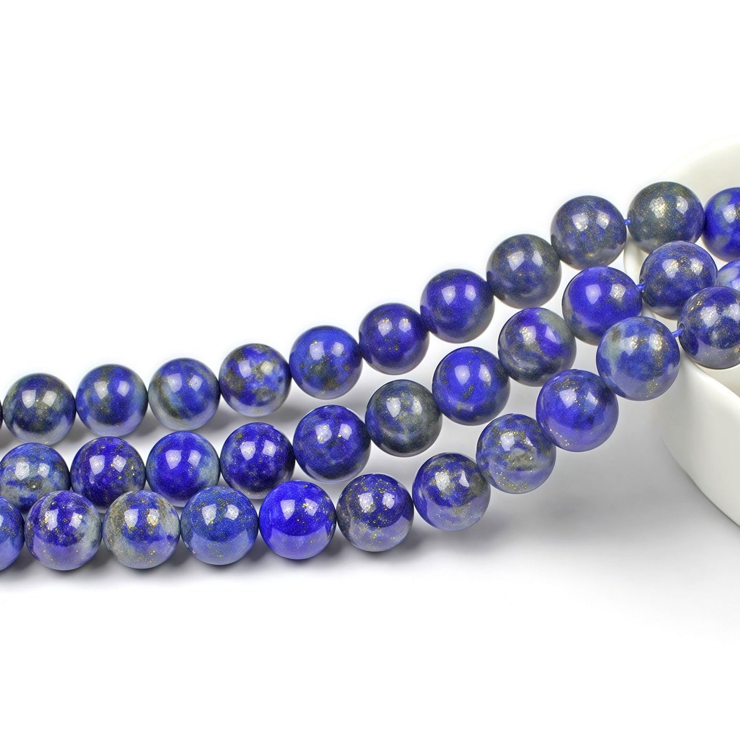 MJDCB Natural Lapis Lazuli Gemstone Loose Beads Round 10mm Energy Stone Healing Power for Jewelry Making