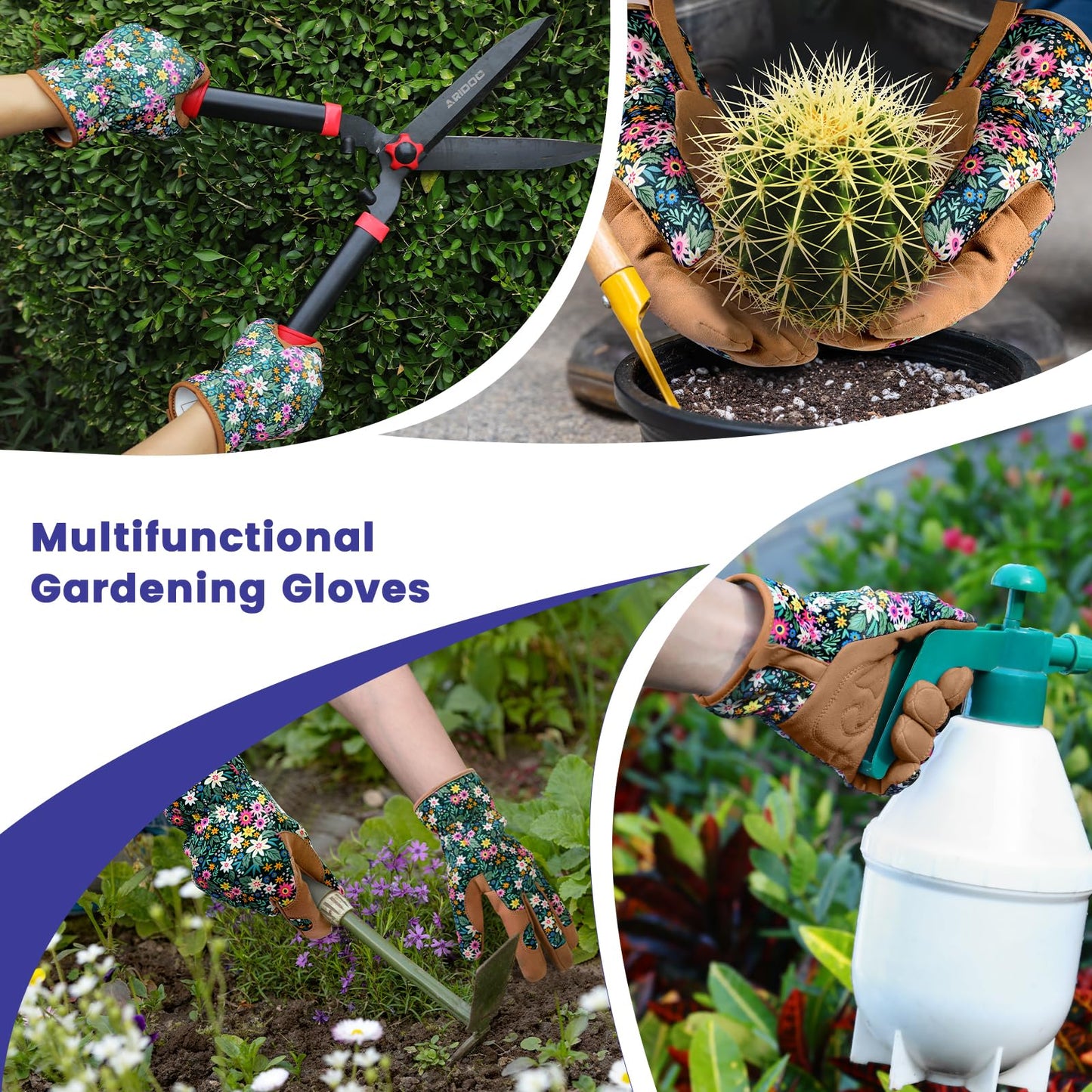 fauson Gardening Gloves - Gardening Gloves for Women Firm Grip Breathable Garden Gloves Thorn Proof for Digging, Planting,Pruning