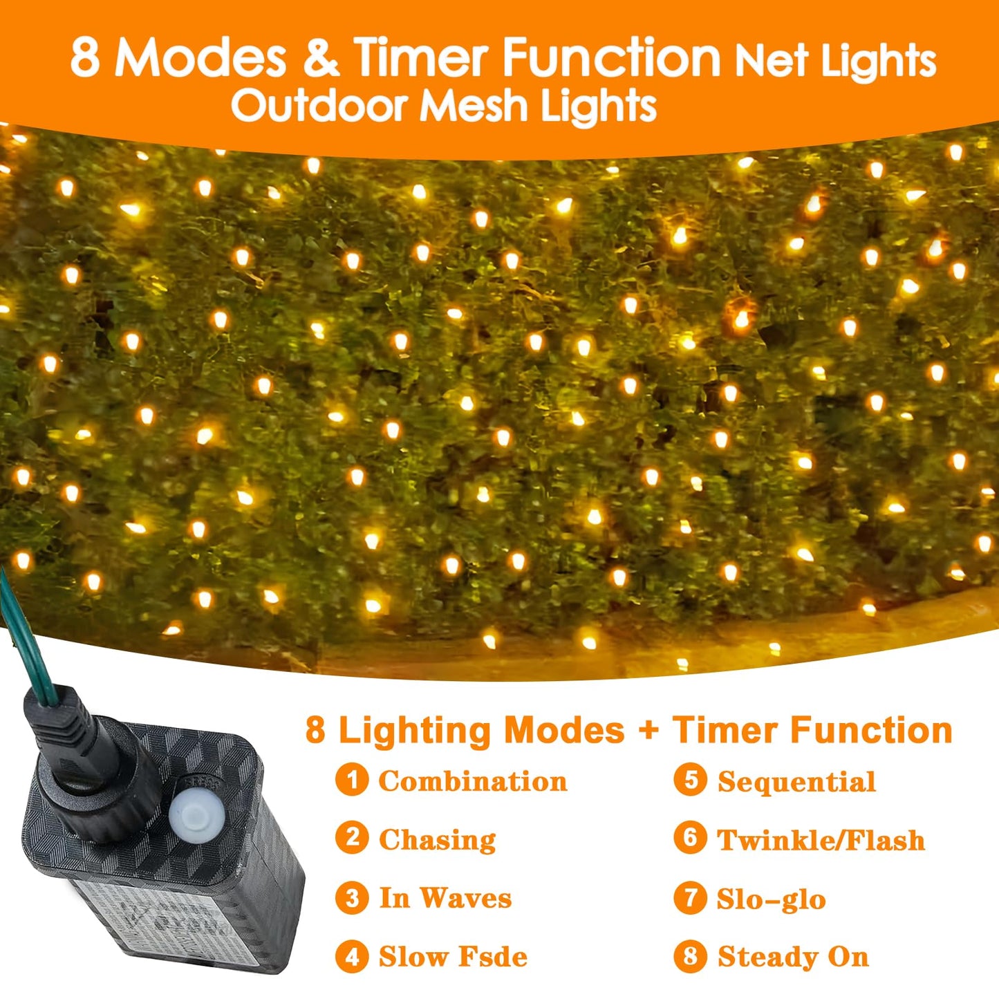 Aolupal Christmas Net Lights Outdoor for Bushes, 6x5ft 120LED Net Light Outdoor Mesh Lights, Connectable Waterproof Net Light for Bushes,Garden,Yard,Trunk,Xmas Tree,Christmas Décor