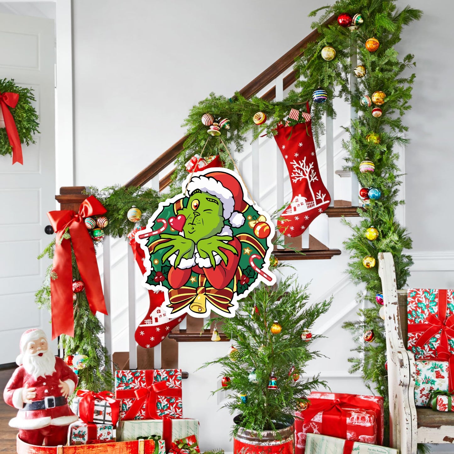 LOCOLY Christmas Decorations Hanging Signs Door Sign for Holiday Decor Ornaments for Christmas Tree