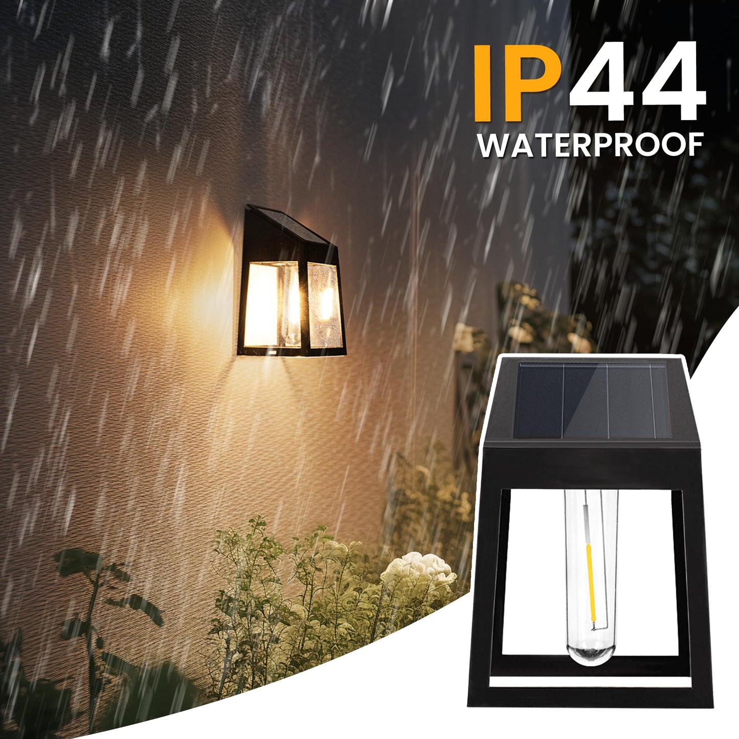 GIGALUMI Solar Fence Lights, 8 Pack Fence Outdoor Waterproof Lights Solar Powered, Warm White Yard Decorations for Garden, Post, Front Door, Backyard, Porch, Deck