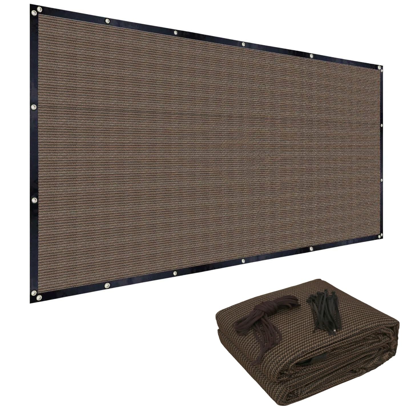 FAIR WIND 90% Sun Shade Cloth with Improved Grommets 6' x 10' Outdoor Sun Screen Fabric Cover for Patio Garden Pergola Canopy - Mocha