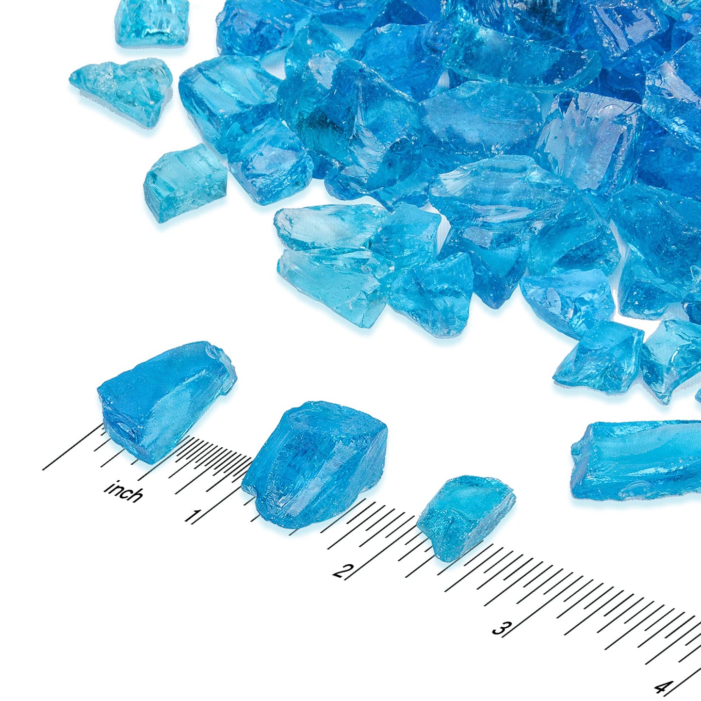 Skyflame 10-Pound Crushed Fire Glass for Fire Pit/Fireplace/Vase Fillers/Garden Landscapes/Resin Art, Sea Blue