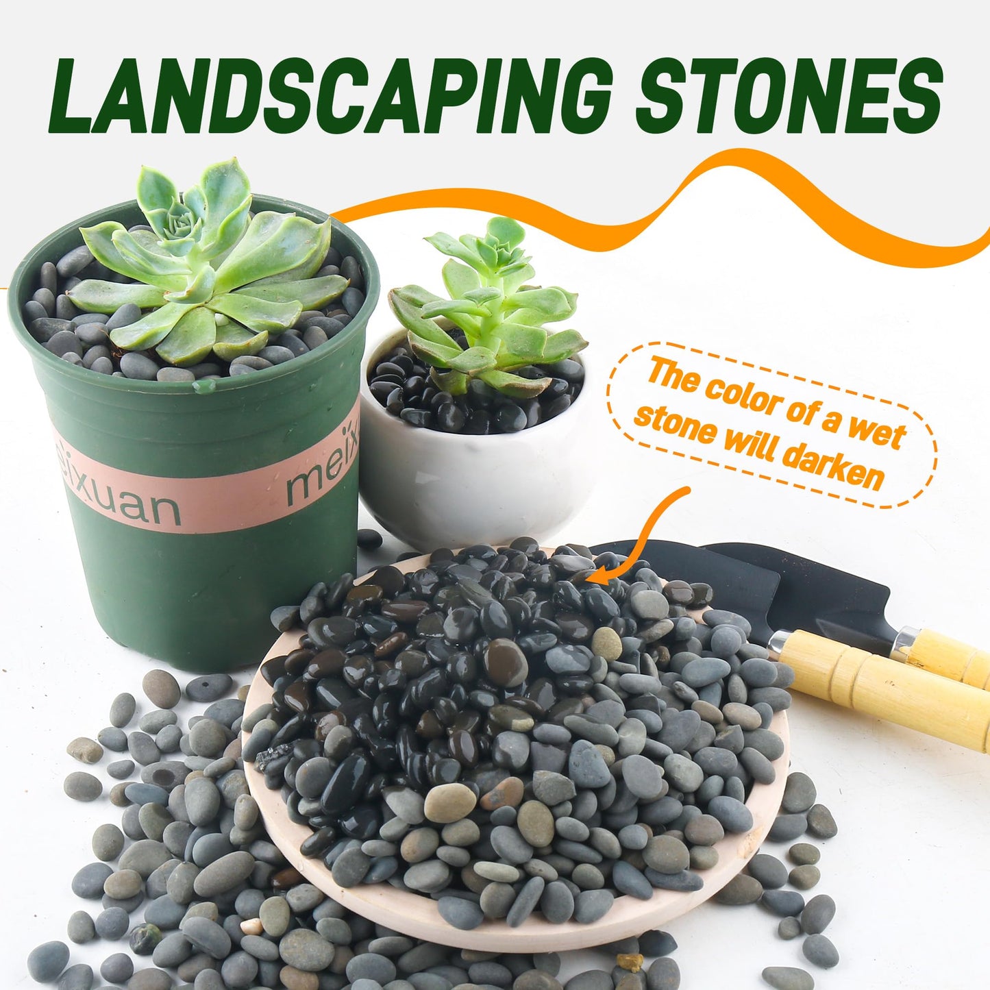 Quibbay 45 LB Natural River Rocks Mexican Beach Pebbles, 0.3-0.6 Inch Natural Unpolished Bulk Rocks, Pebbles for Landscaping Garden Paving Plant, Rocks for Walkways Outdoor Decorative Stone, Grey