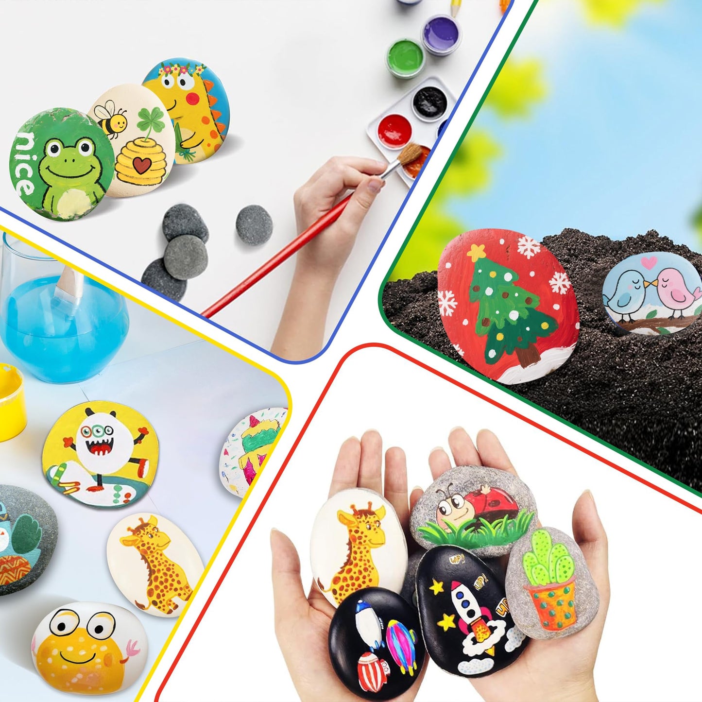 RITOLLO 26PCS River Rocks for Painting 2-3 Inch Flat Smooth Rocks to Paint Alphabet Natural Stones Bulk for Kids, Arts & Crafting Easter Gift Spring Project