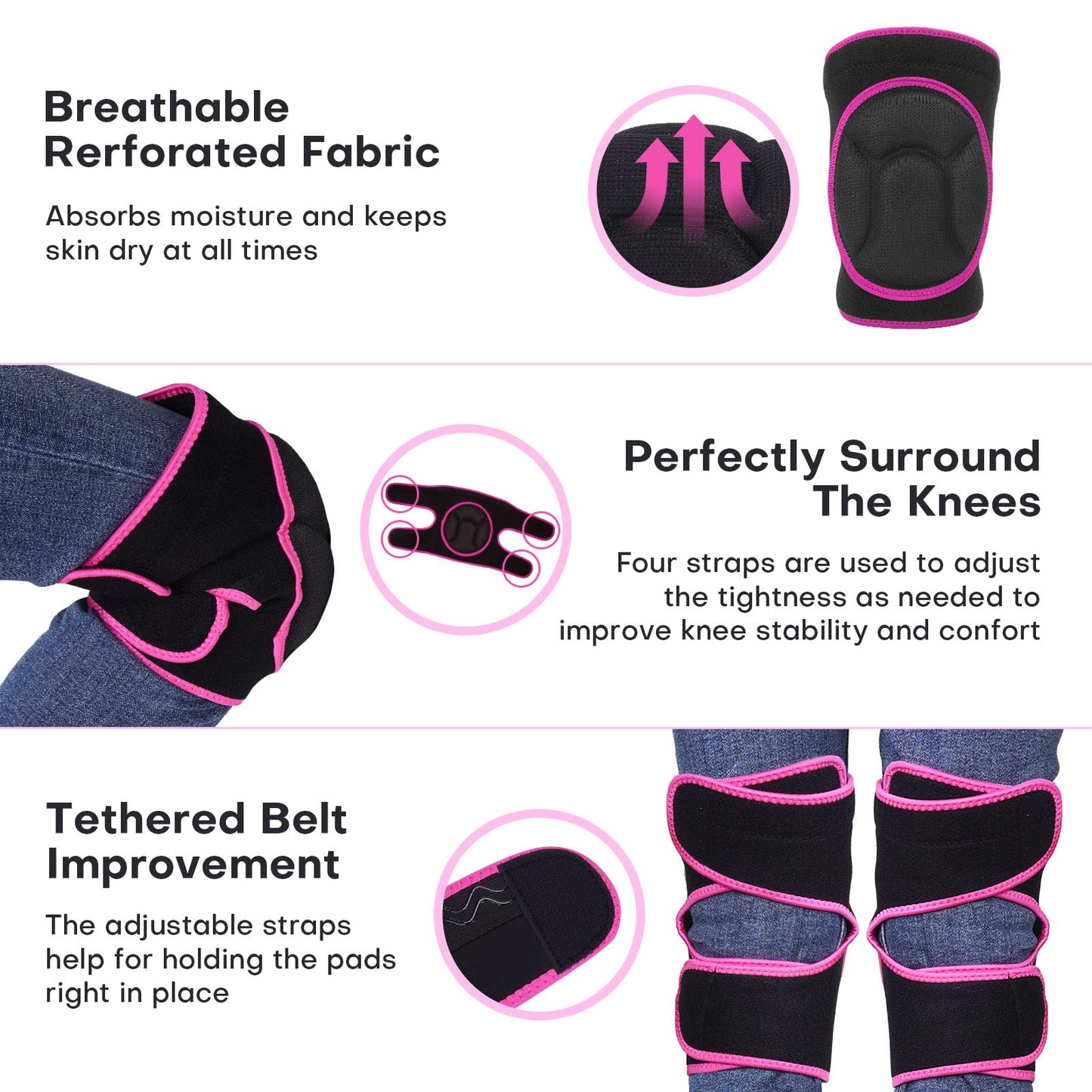 YKTSUJ Women Men Knee Pad Suitable for House Working, Floor and Carpet Cleaning, Gardening Maintain, Construction Work, High Elastic Fabric Men Knee Pads Protect Knee Safety