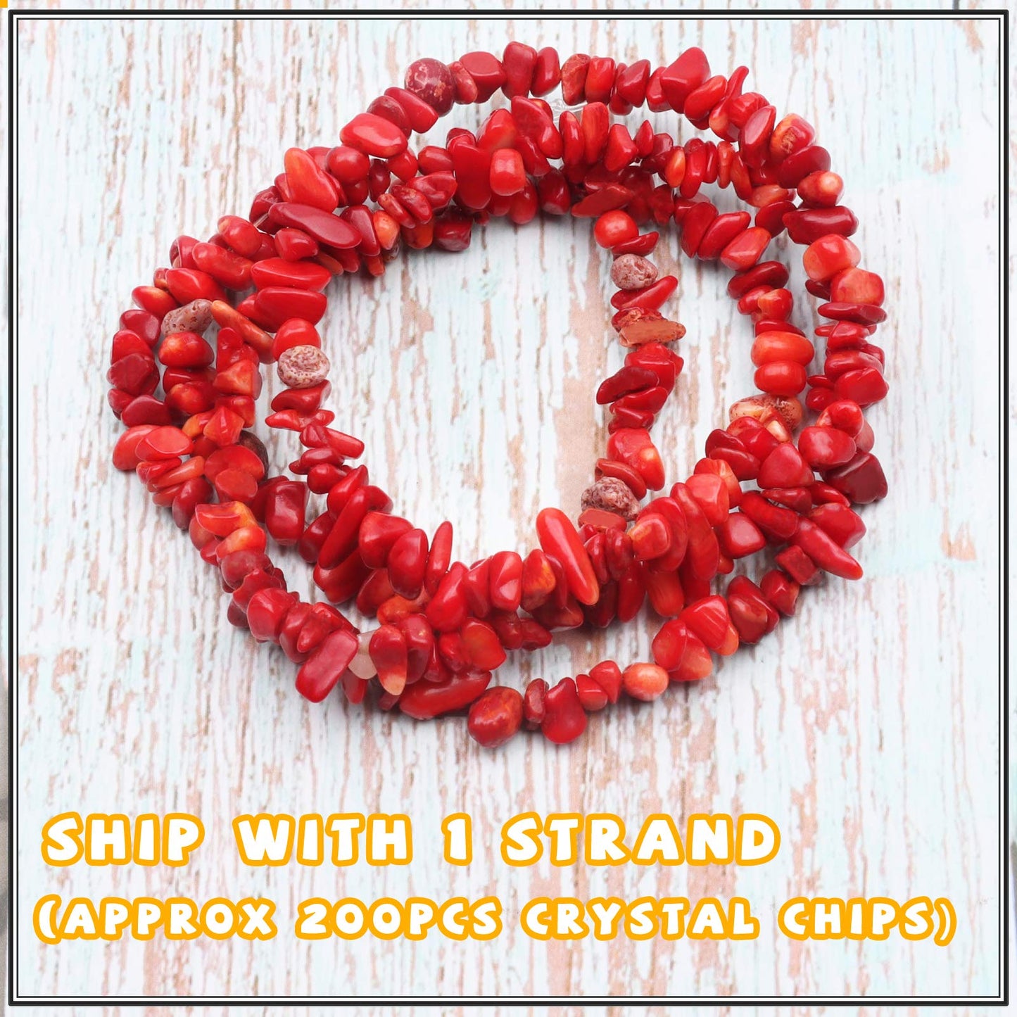 500 pcs Natural Chip Stone Beads, Red Coral 5-8 mm Irregular Gemstones Healing Crystal Loose Rocks Bead Hole Drilled for Jewelry Making Bracelet