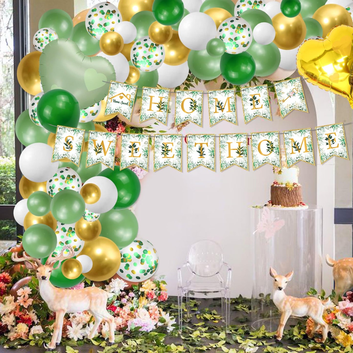 241 Pieces Housewarming Party Decorations - Including House Party Plates, Napkins, Cups, Balloons, Birthday Banner, Cake Topper and Tablecloth for Welcome Home New Home Decoration Supplies