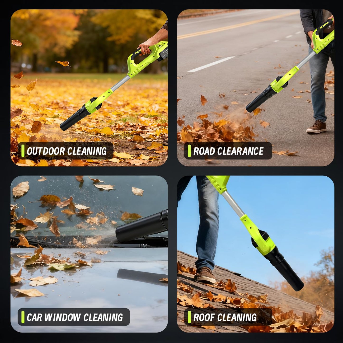 Cordless Leaf Blower, 21V Leaf Blowers, 580CFM/180 MPH Brushless Motor and 3-Speed Electric Blower, with 2 Lightweight Batteries 3.0Ah & Charger Gutter Cleaning for Garden Yard Patio