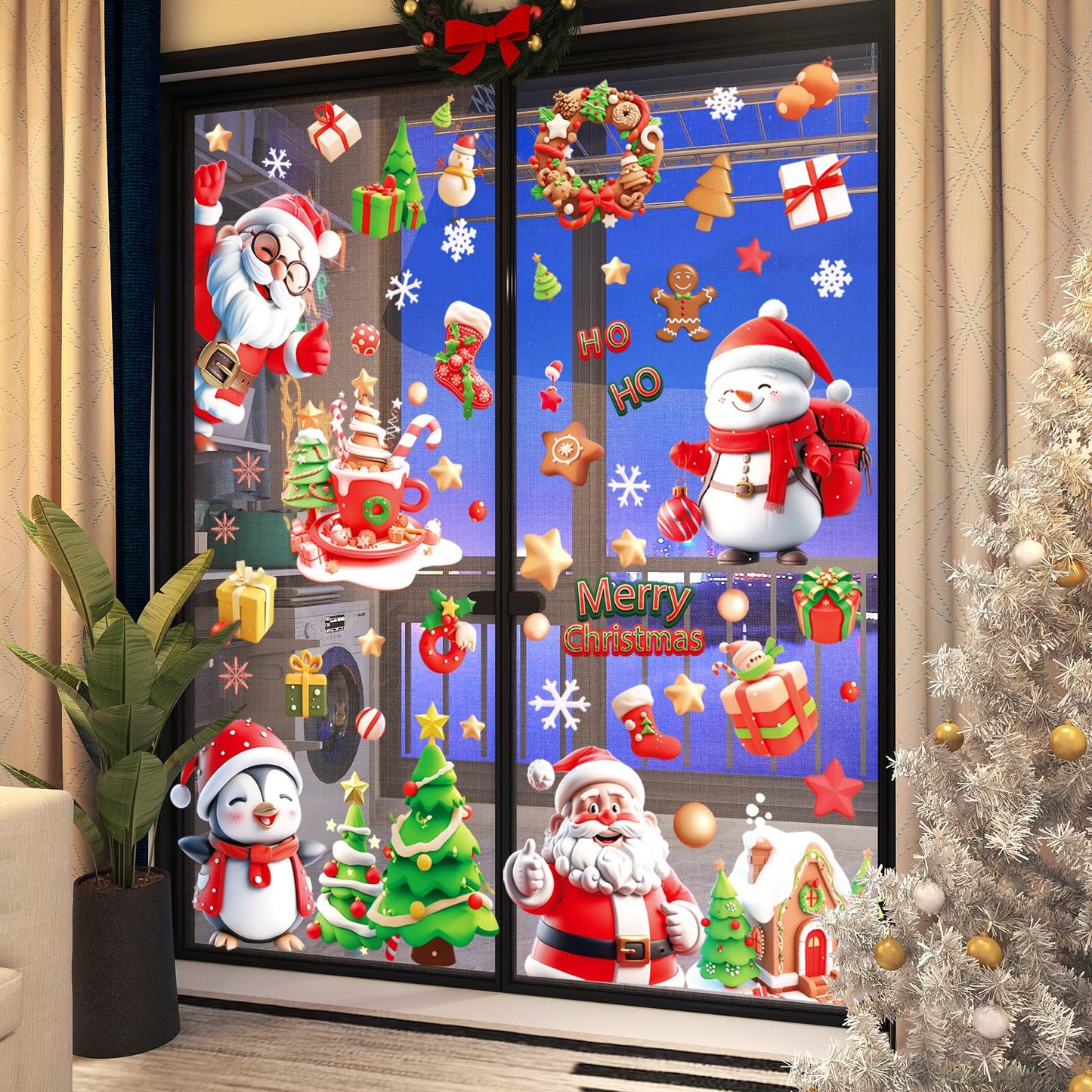 Christmas Clings and Xmas Decals for Window Decorations