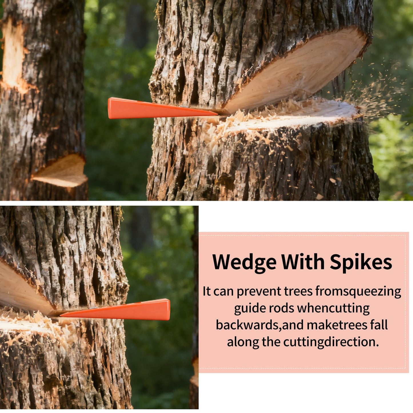 Skyward 6 Pack Spiked Logging Wedges, 5.5" Orange ABS Plastic Tree-Cutting Wedges for Safe Tree Cutting, Wood-Cutting Tools (5.5")