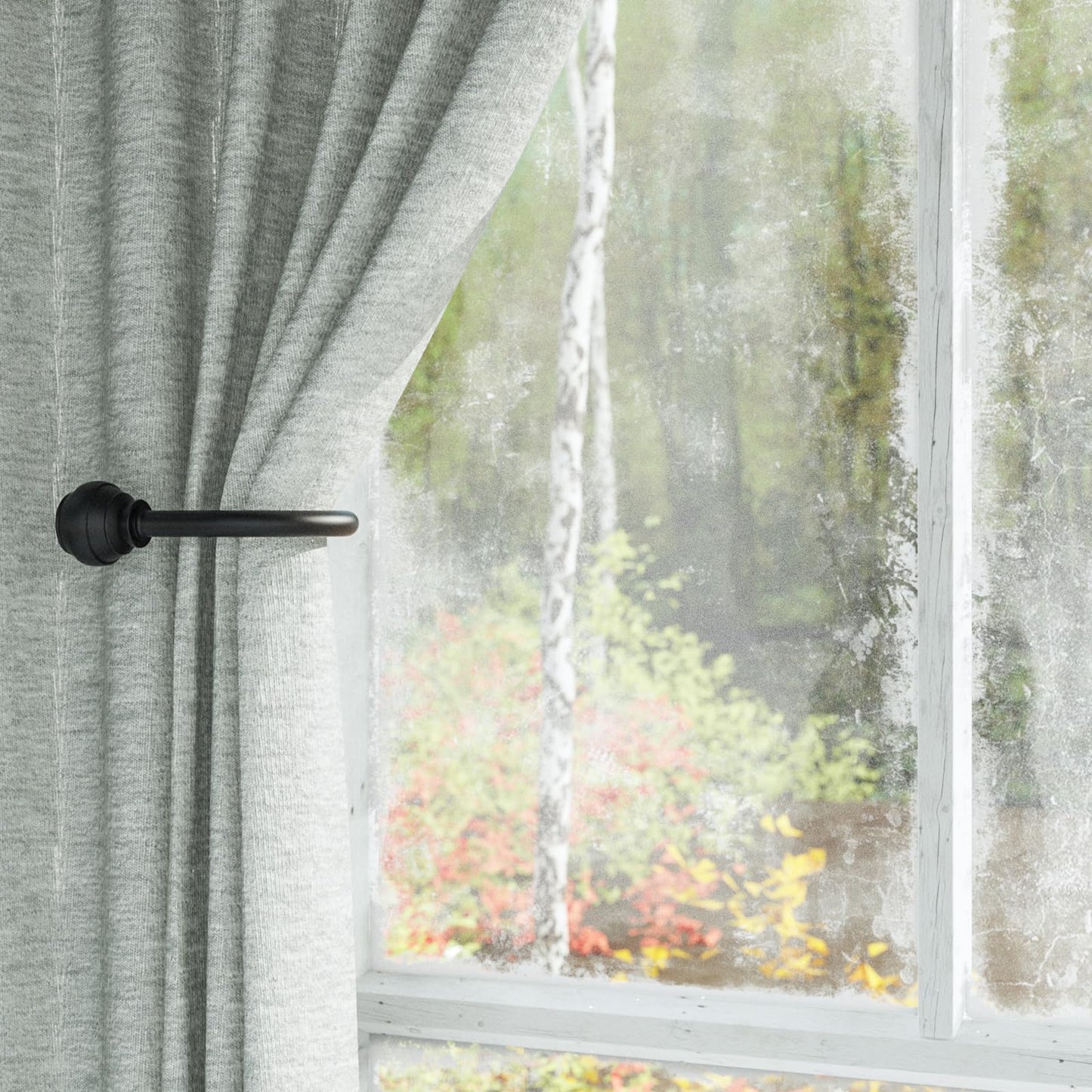 Hion Curtain Holdbacks Black 2pcs, Curtain Tiebacks Wall Mounted Curtain Hooks Holders for Drapes