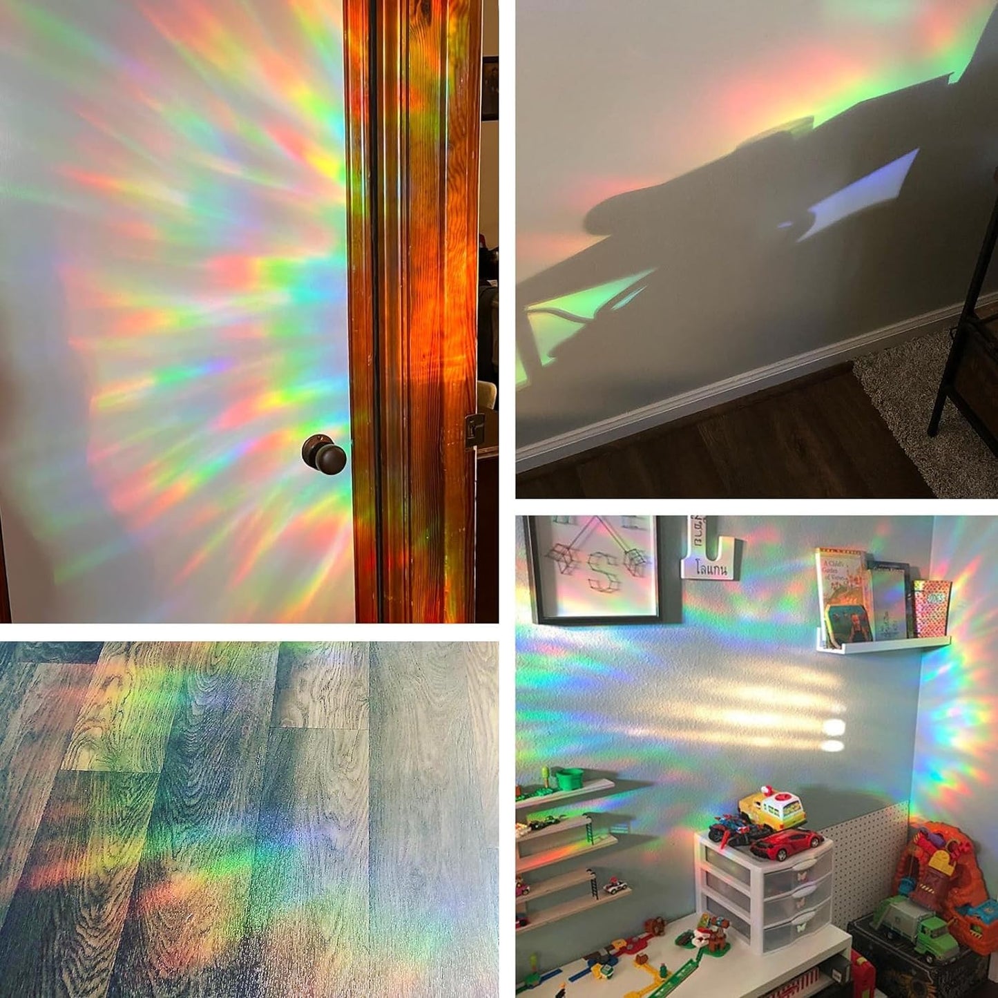 72Pcs Birds Window Stickers Prevent Birds from Hitting Windows, Rainbow Sun Catcher Stickers No Glue Required, Non-Adhesive Reusable Vinyl Rainbow Stickers