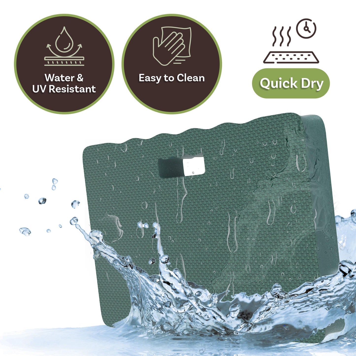 Kneeling Pad with Handle - Multiuse Extra-Thick EVA Foam Ergonomic Comfort Knee Protector for Gardening - Indoor or Outdoor Use by Pure Garden (Green)