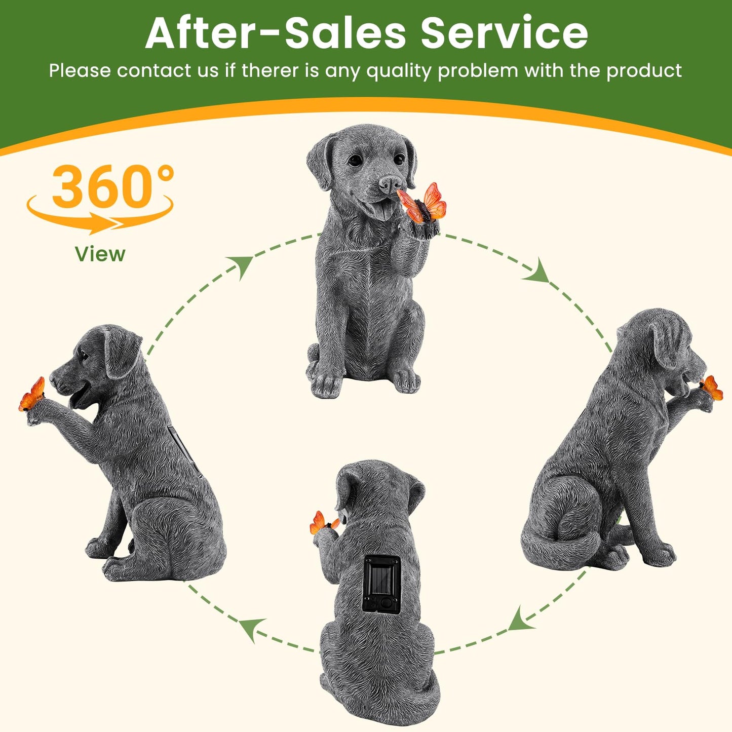 Solar Garden Statues Outdoor Decor, Garden Decor Dog Statue for Yard, Patio, Lawn Outside, Ideal Christmas Birthday Mothers Day Gifts for Mom Women Grandma