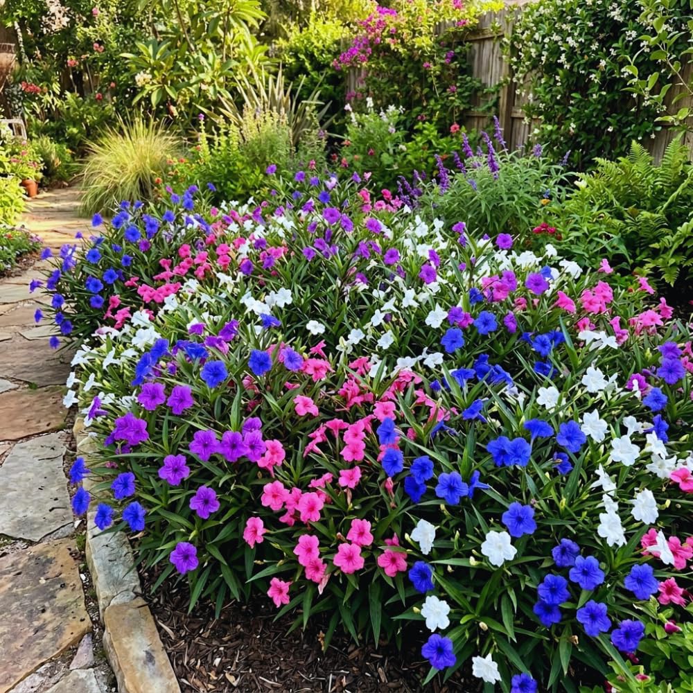 Set 6 Mexican Petunias Live Plants, Mexican Petunia Plants, Well Rooted, 5 to 7 Inc Tall, Shrub Plant Live for Growing Indoor Outdoor (Mix)
