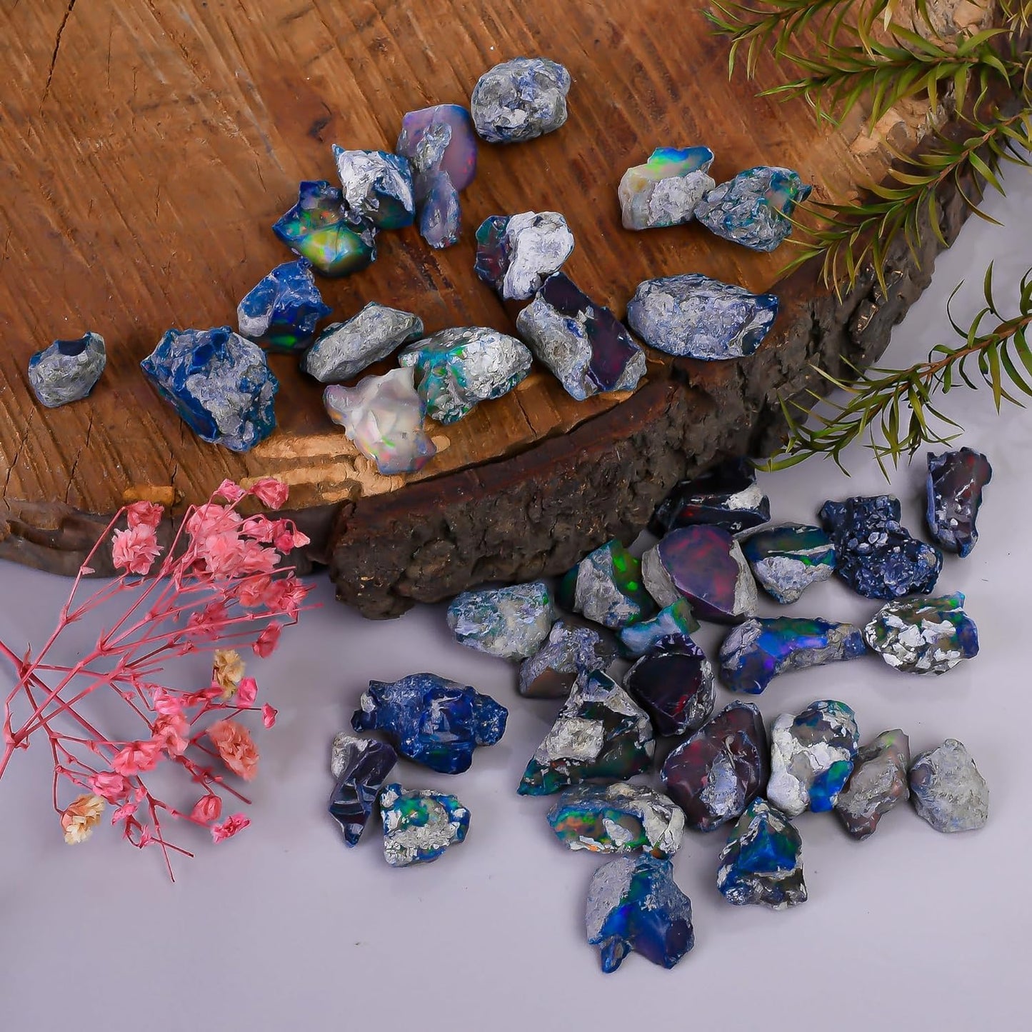 GEMKORA 30 carats Raw Black Opal Gemstone and Crystals, Wholesale Gemstone Lot, Rough Crystals, Rock Stones, Jewelry Making Supplies, DIY & Crafts, A+ Grade
