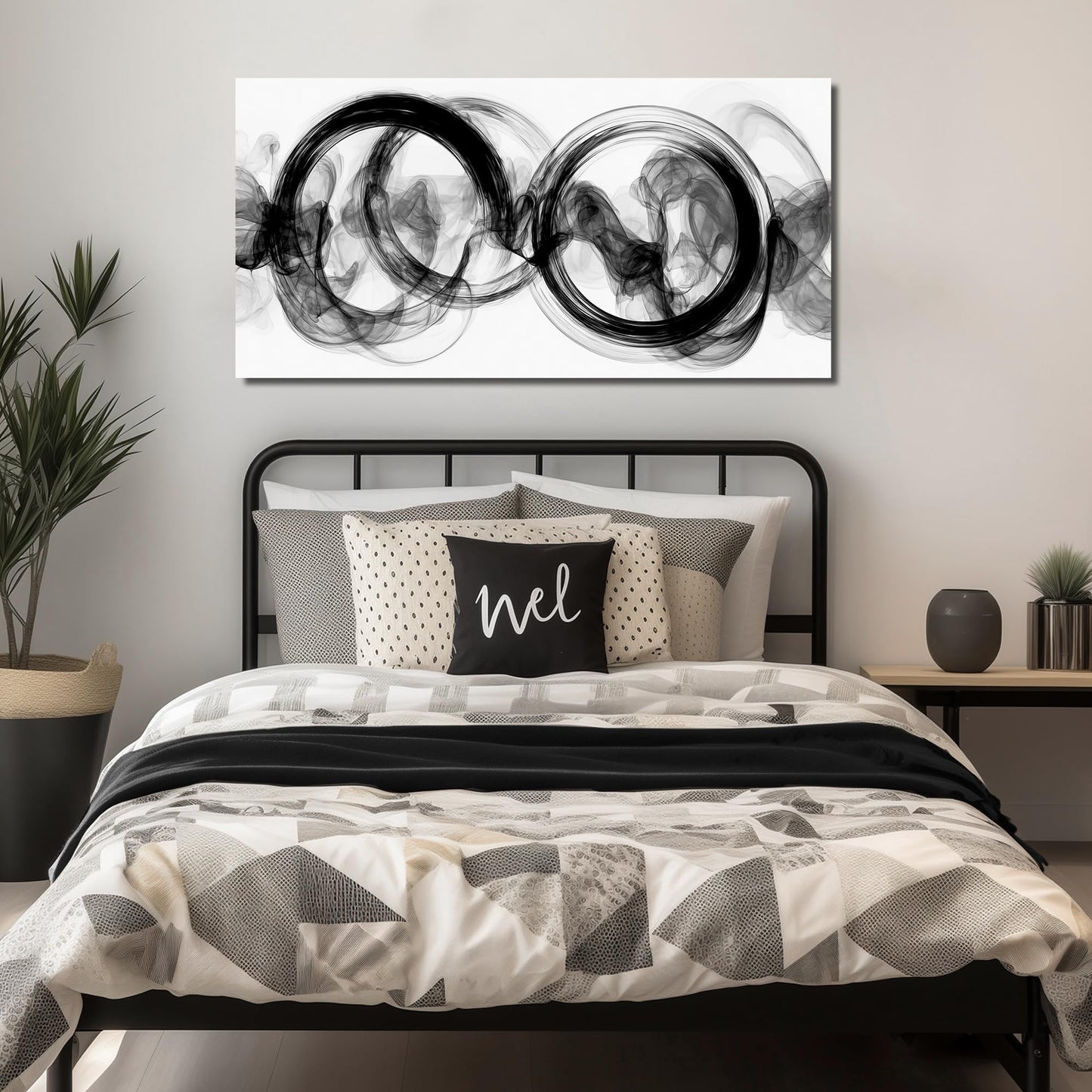 CPKATMT Abstract Wall Art for Living Room Black and White Wall Decor for Bedroom Modern Prints Wall Art for Office 20 x 40 Inch