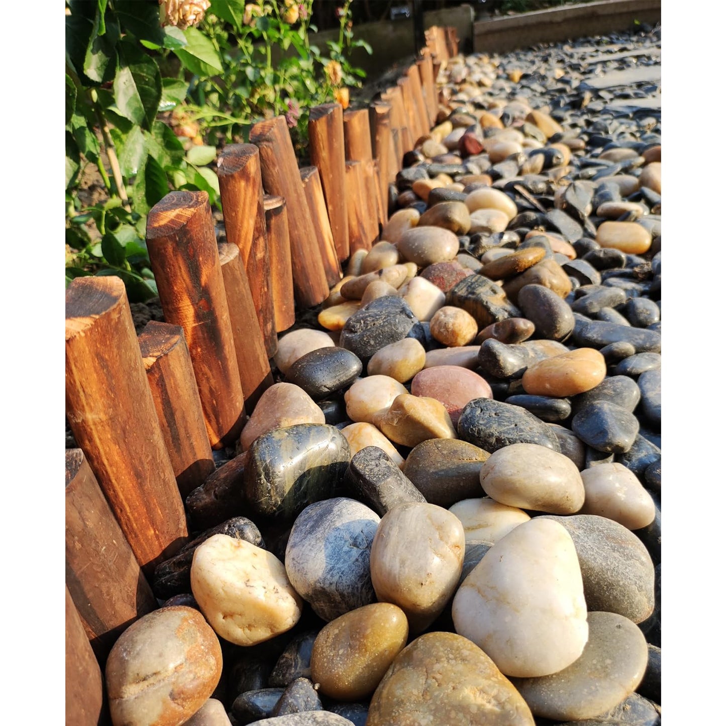 FANTIAN 20 lbs Decorative Pebbles for Outdoor Landscaping, 1-2 inch Polished River Rocks for Plant Outdoor, Aquarium, Vase, Fish Tank Gravel, River Stones and Garden Rocks