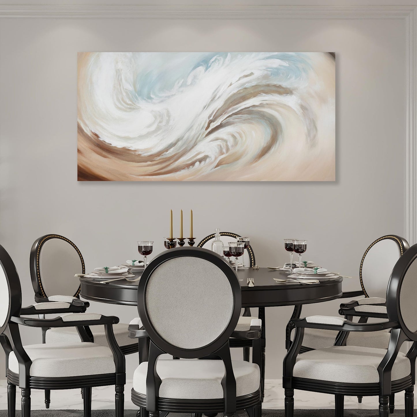 Abstract Wall Art Canvas Wall Paintings Modern Beige Wall Decor Aesthetic Room Decor Wall Art Framed Artwork for Living Room Bedroom Dining Room Home Office Decor 24"x48"
