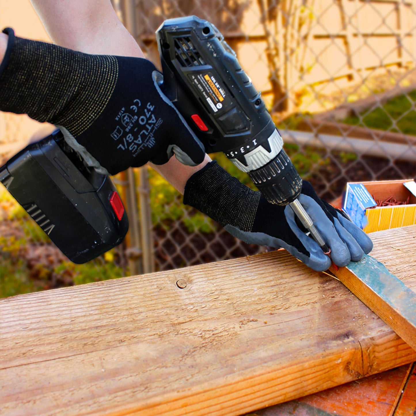 SHOWA Atlas 370B Professional Nitrile Work Gloves, Breathable High-Dexterity Precision Grip for Landscaping, Gardening & Assembly, General Purpose Gloves, Black, X-Large, 12-Pack