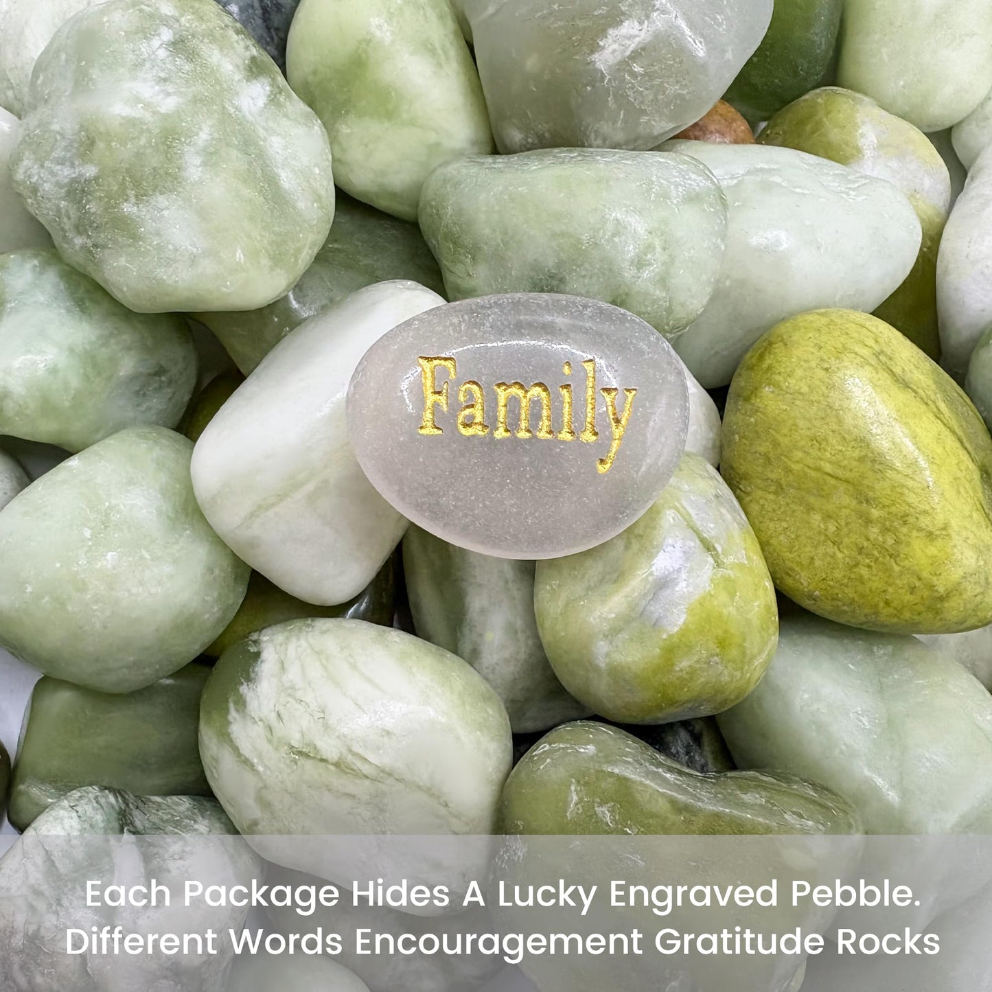 SIDONG 5 LB Jade Pebbles, 1.2-2Inch Natural Decorative Polished Jade Stones, Jade River Rocks for Succulents, Cactus, Vases, Indoor Plants, Garden Landscaping, Bamboo