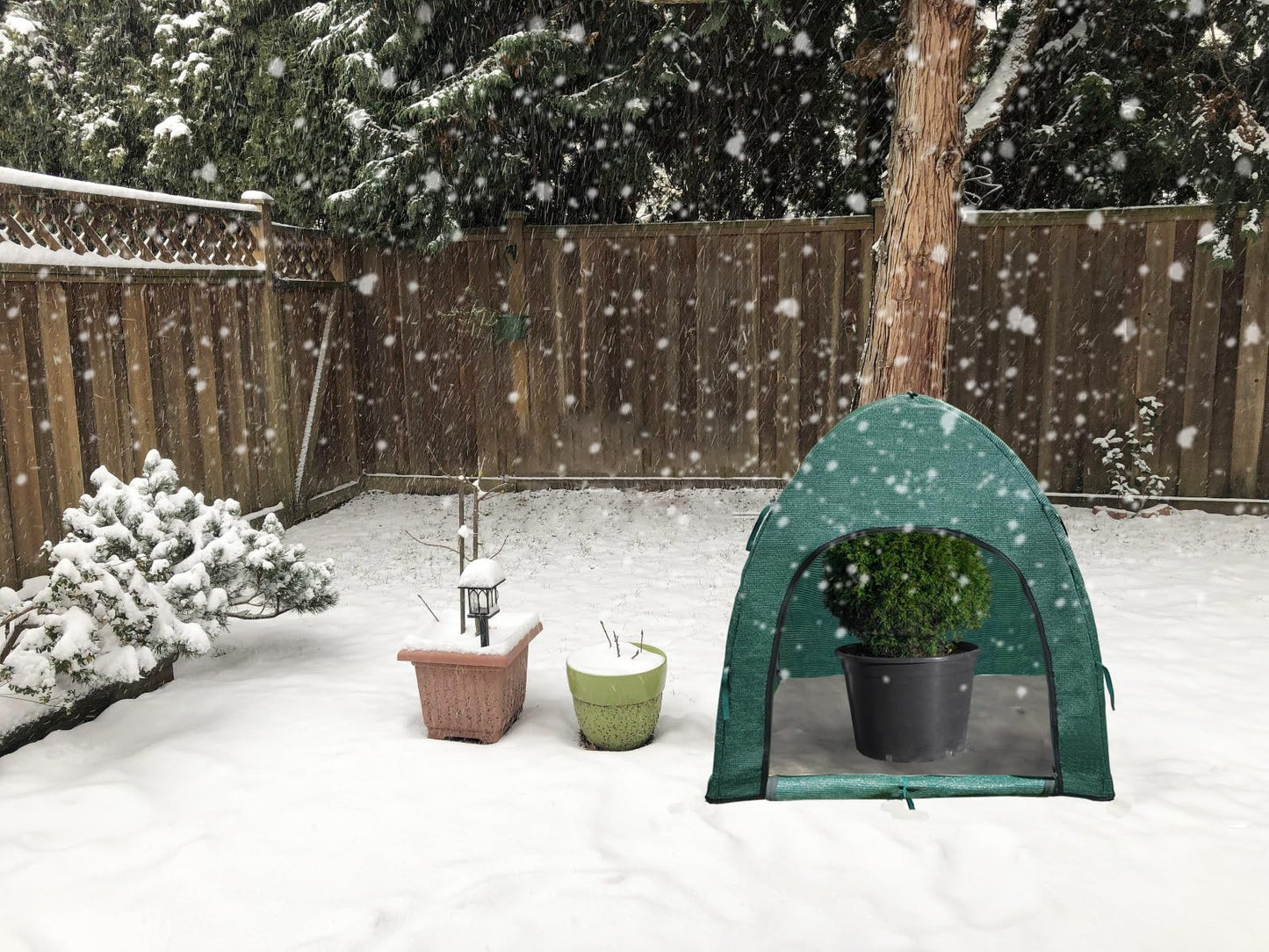 YAMYGA Winter Plant Covers for Snow and Ice Protection Shrub Cover Freeze Protection Plant Tent Protect Outdoor Plant and Potted Plant from Snow Frost Sun and Animal with Zipper Door 22*22*22 (2Packs)