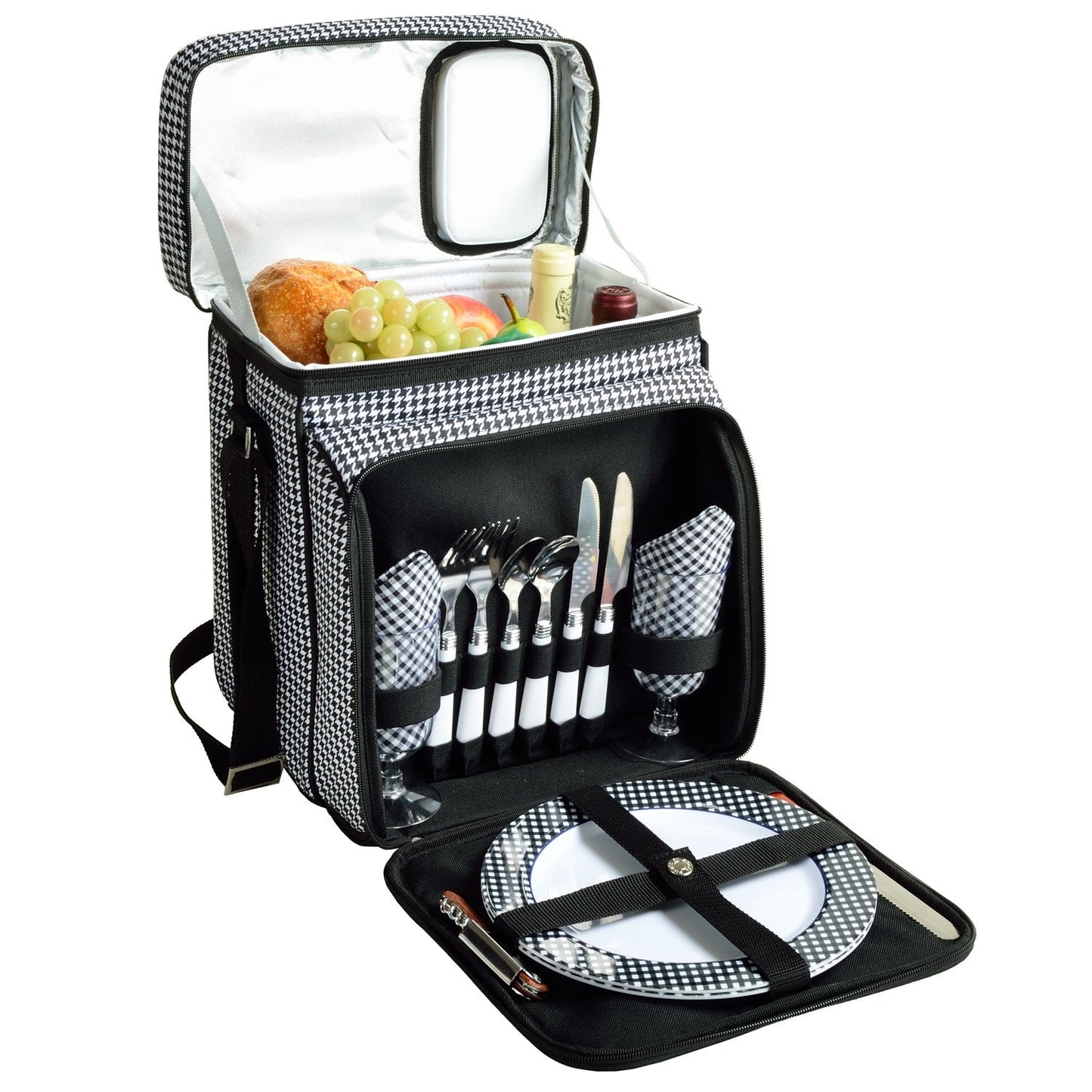 Picnic at Ascot Original Insulated Picnic Basket/Cooler Equipped with Service for 2- Designed, Assembled & Quality Approved in the USA