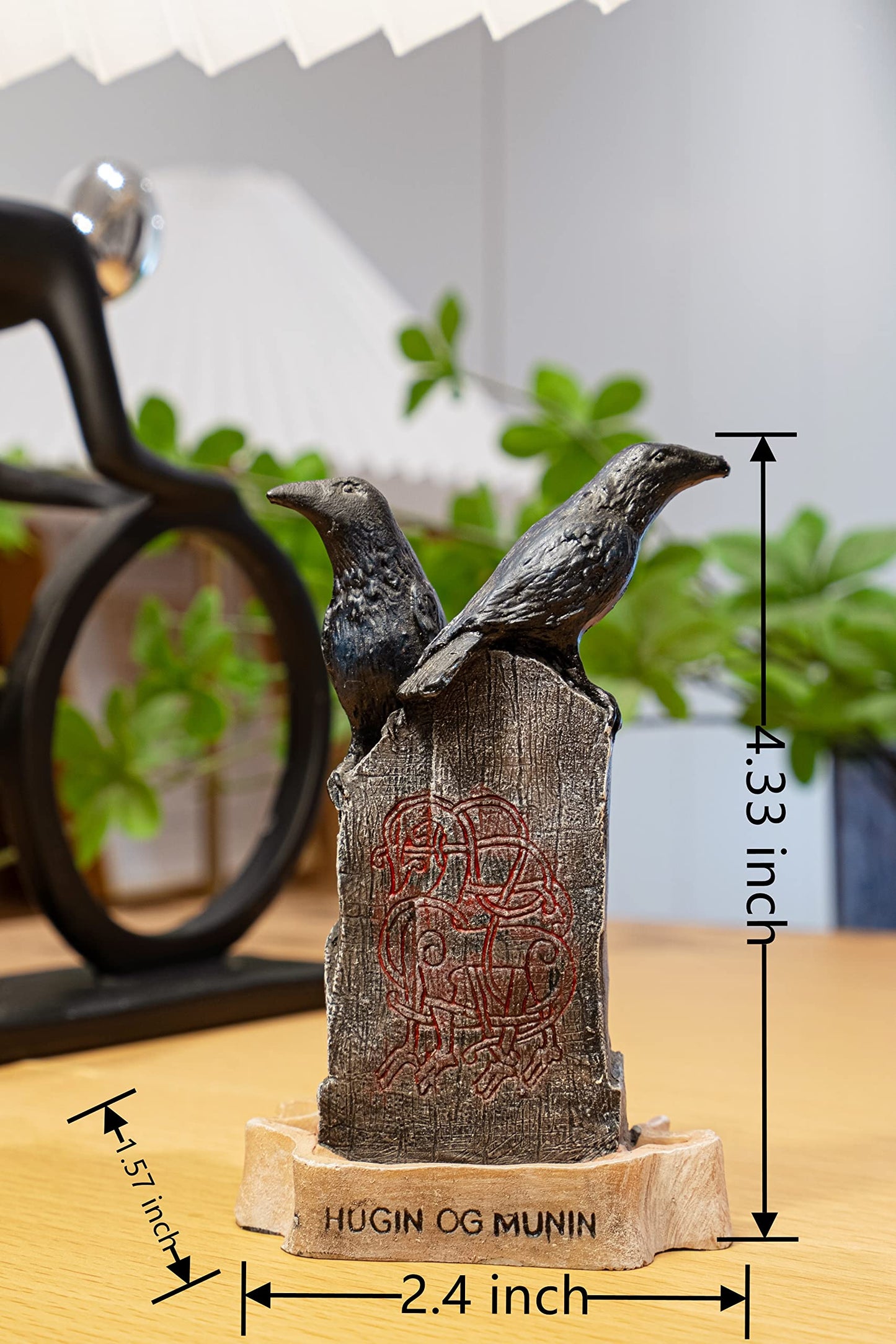 EASCHEER Hugin OG Munin Statue 3" Collectible Figurine Statue Sculpture Figure Crow Bird Model