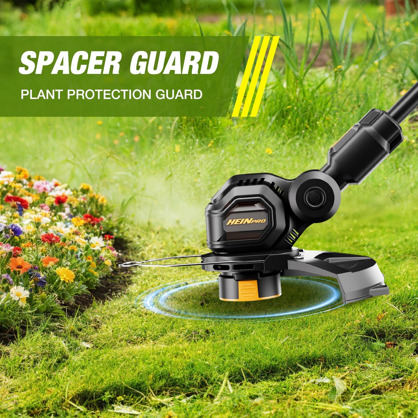 HEINPRO Cordless String Trimmer Compatible with Dewalt 20V MAX Battery, 12-Inch Electric Weed Wacker, Auto Line Feed, Weed Eater Battery Powered Grass Trimmer, w/ 6 Line Spools, Black(Tool Only)