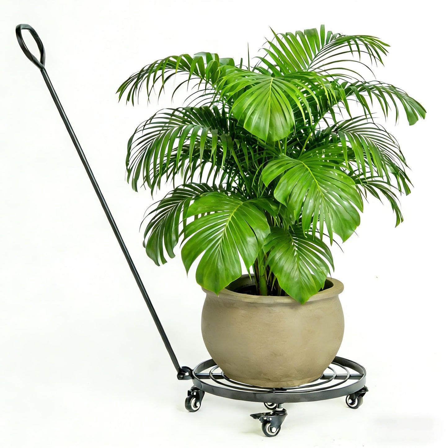 Goooxim 16" Heavy Duty Plant Dolly with Wheels Rolling Planter Base for Indoor/Outdoor Use | Patented Detachable Handle 360° Rotating Polyurethane Wheels Max Load 200 lbs for Large Pots & Planters