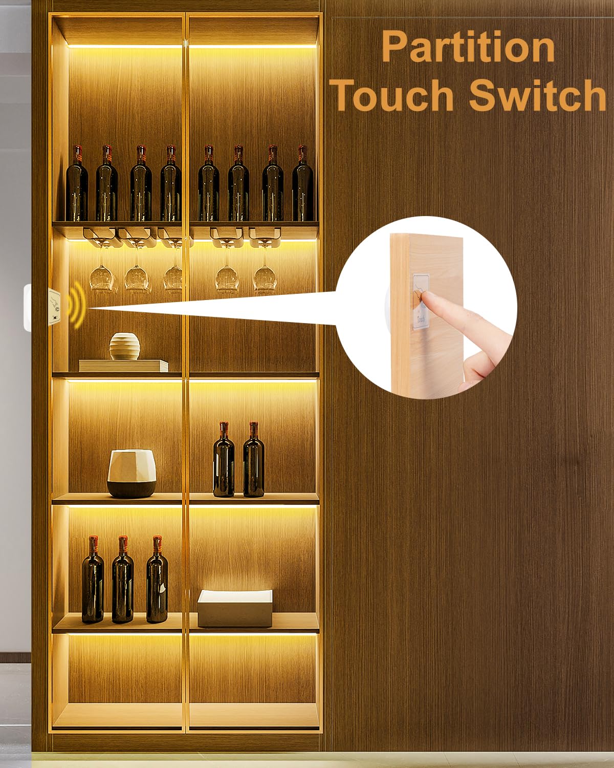 JUSJUBR LED Shelf Lights, 16.4ft Dimmable Cuttable COB LED Strip Lights, Warm White 3000K, Under Shelf Lighting for Bookshelf, Display Cabinet, Closet, Kitchen and Pantry