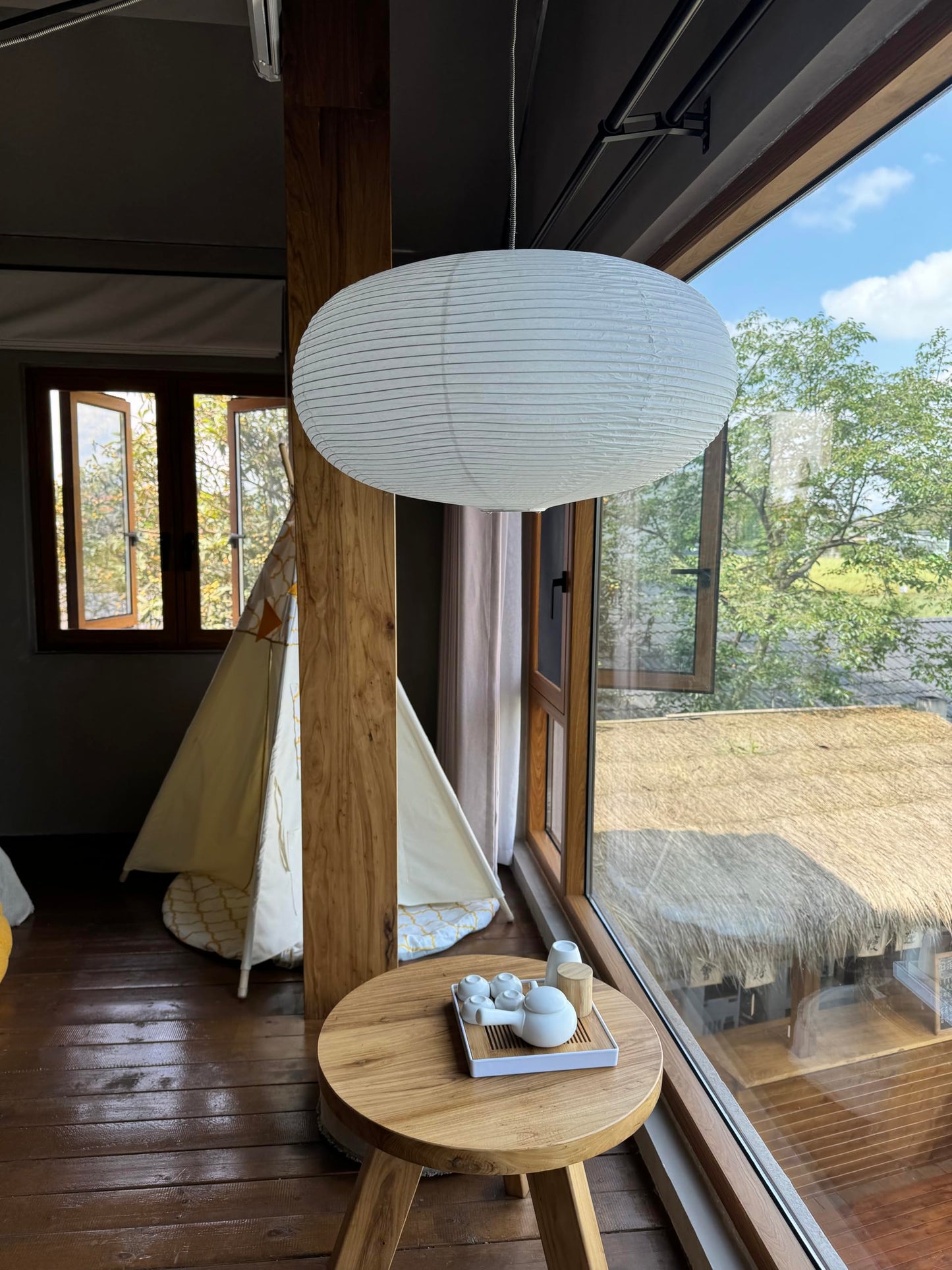 Henjjras large White Oblate Pendant Lamp Shade 55.5cm(21.85in) Chinses lantern Home Decor Paper Ceiling Lampshade
