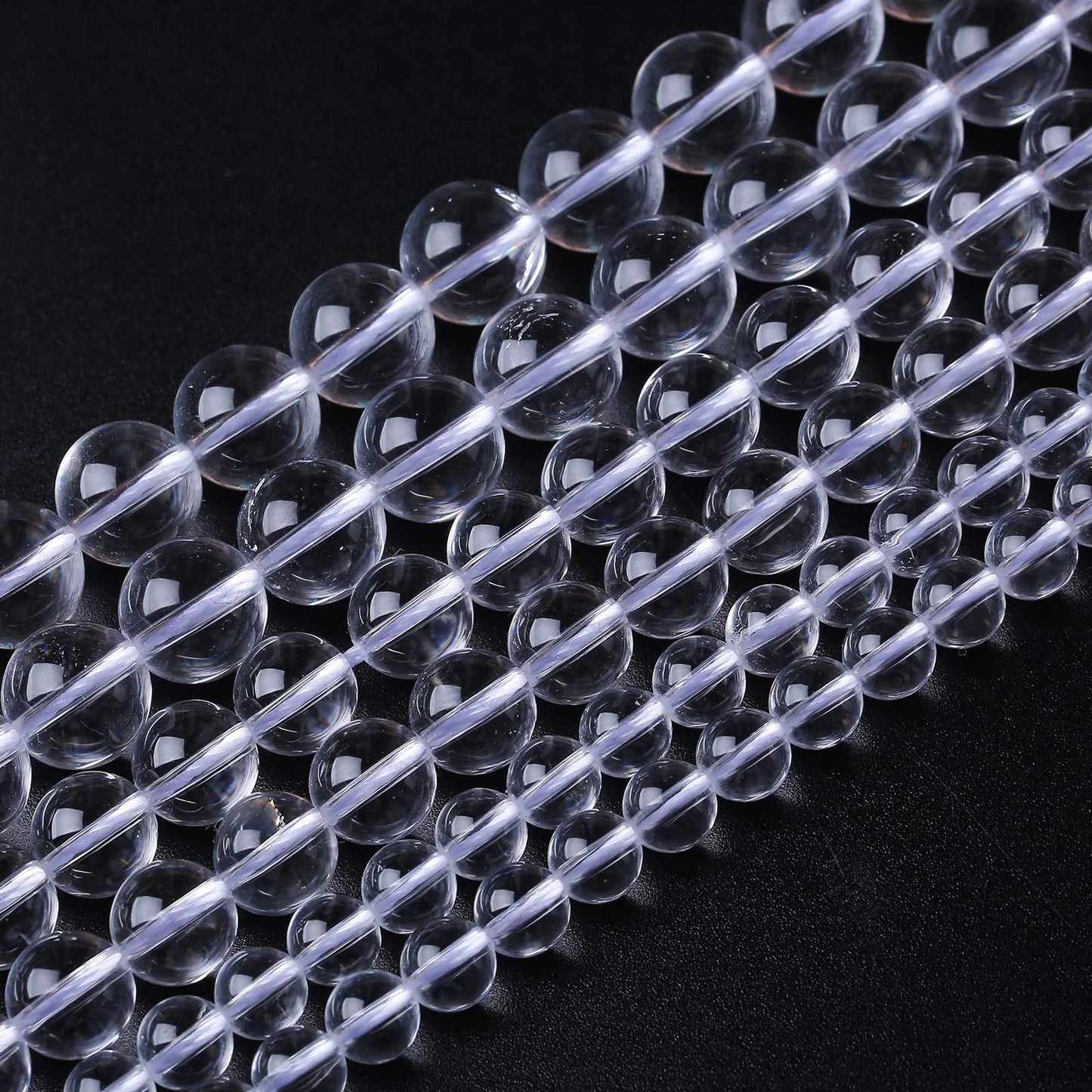 45PCS 8MM Clear White Crystal Quartz Stone Beads Natural Gemstone Bead Crystal Healing Energy Jewelry Making DIY 15 inches