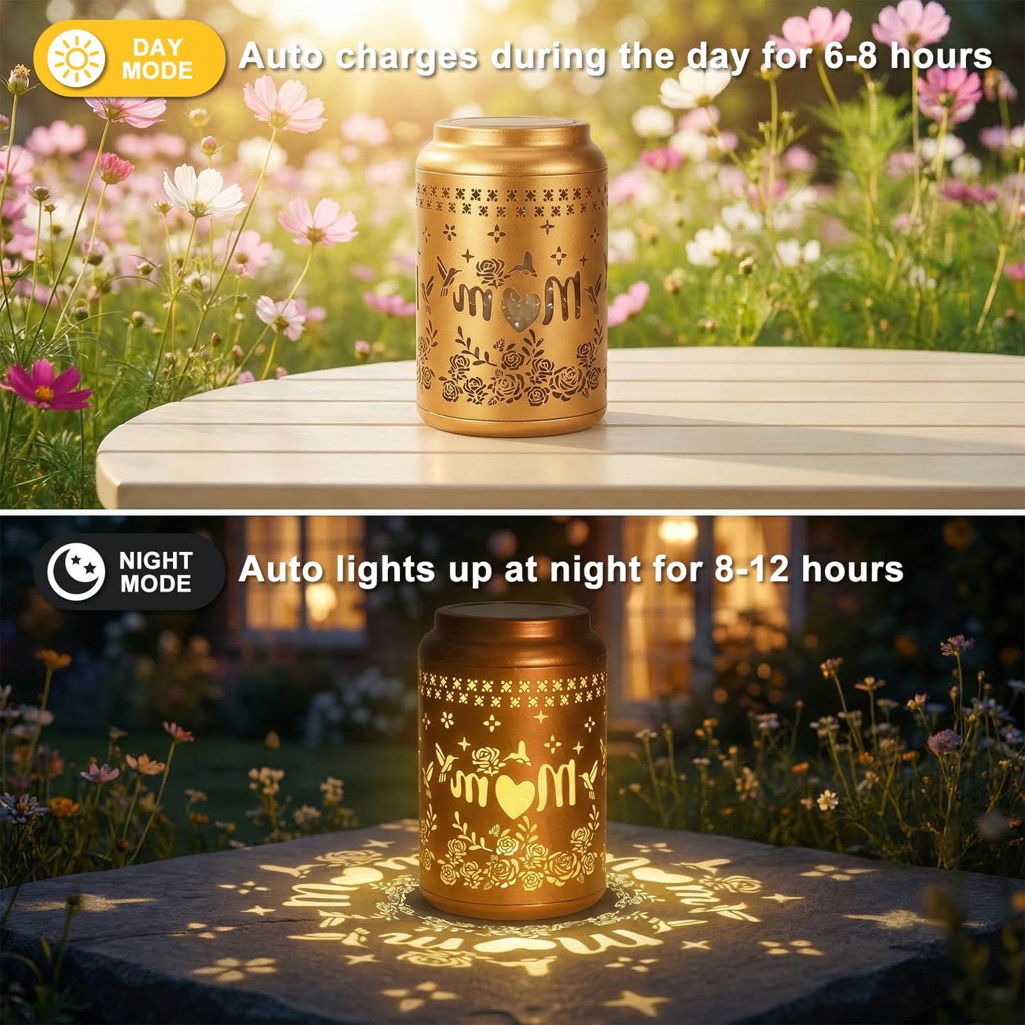 Mother Day Gifts for Mom - Hummingbird Solar Lanterns Outdoor Waterproof, Birthday Gifts for Women, Hanging Solar Lantern for Yard, Garden Decor