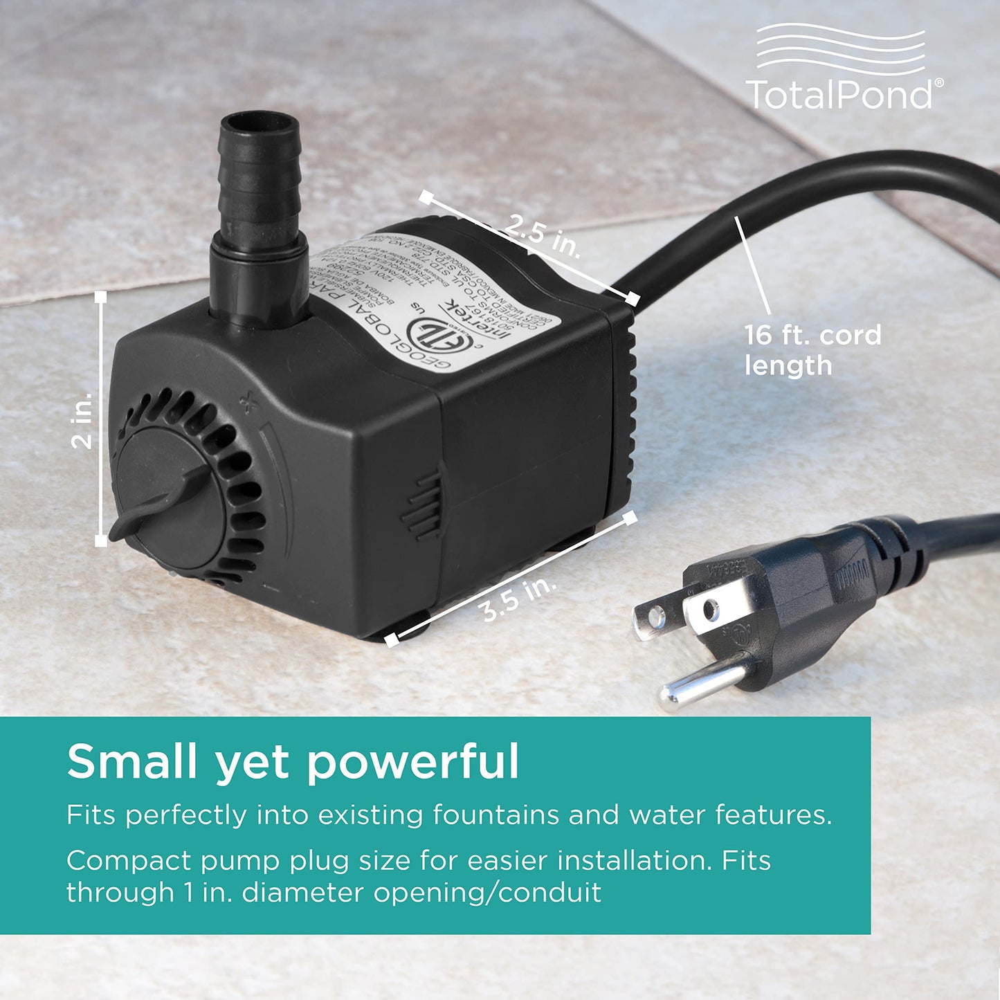 TotalPond 170 GPH Low Water Shut-Off Fountain Pump