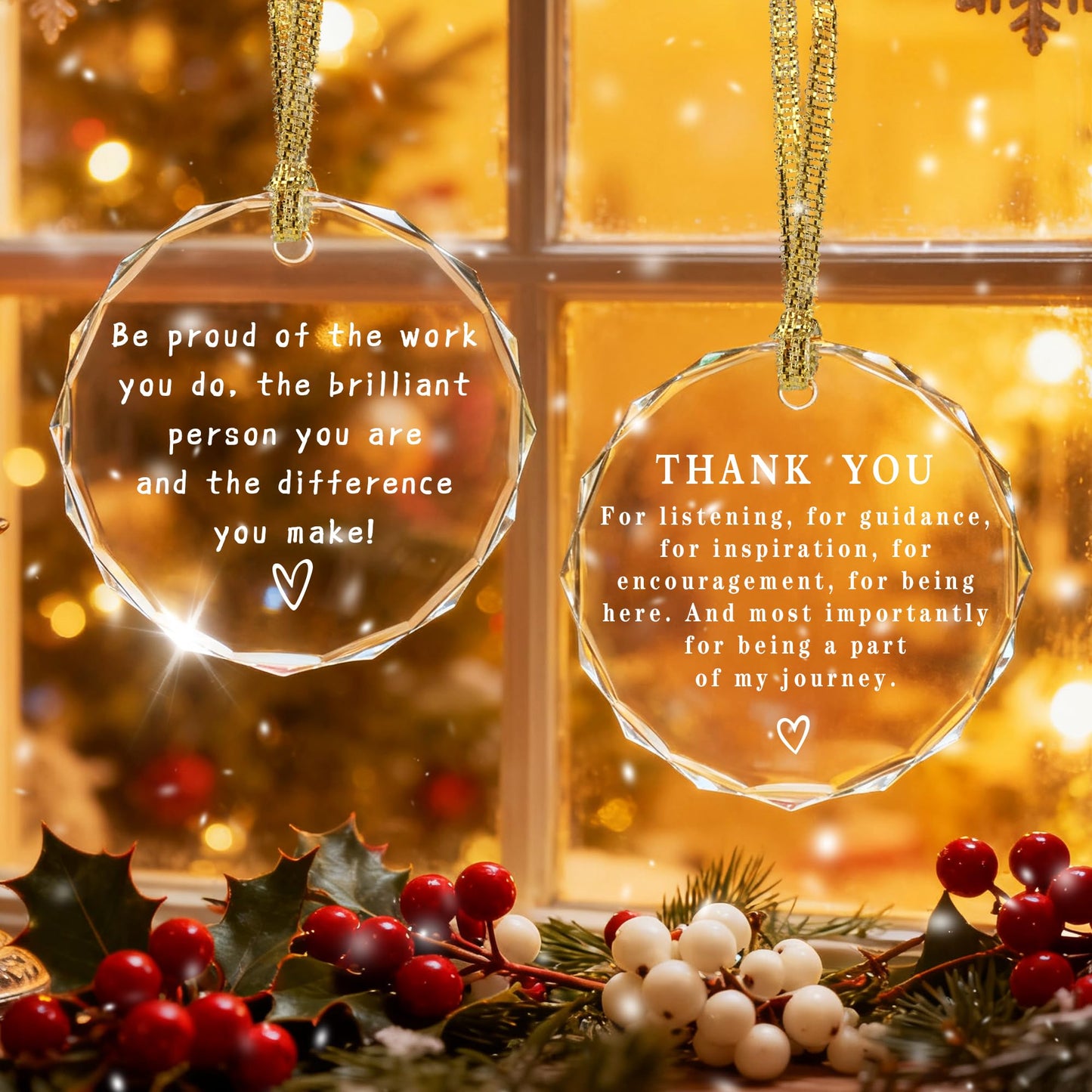 Thank You Keepsake, Thank You Gift, Crystal Christmas Ornament, Coworker Gift, Gifts to Say Thanks, Gifts for Friend, Bridesmaid, Mum & Teacher