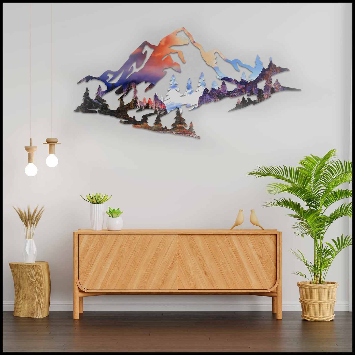 METALPLEX Yosemite Basin Mountain Range View Metal Wall Art – Aluminum Wall Decor with Matte Finish – Fade, Water and Scratch Resistant, Nature Landscape Artwork for Indoor Use – Large 47"x22"