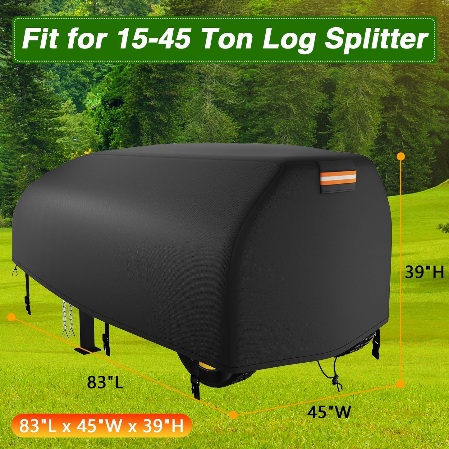EVRBUL Log Splitter Cover Waterproof, 83" x 45" x 39", for 15-45 Ton Log Splitter, Heavy Duty Wood Splitter Cover, All Weather Protection