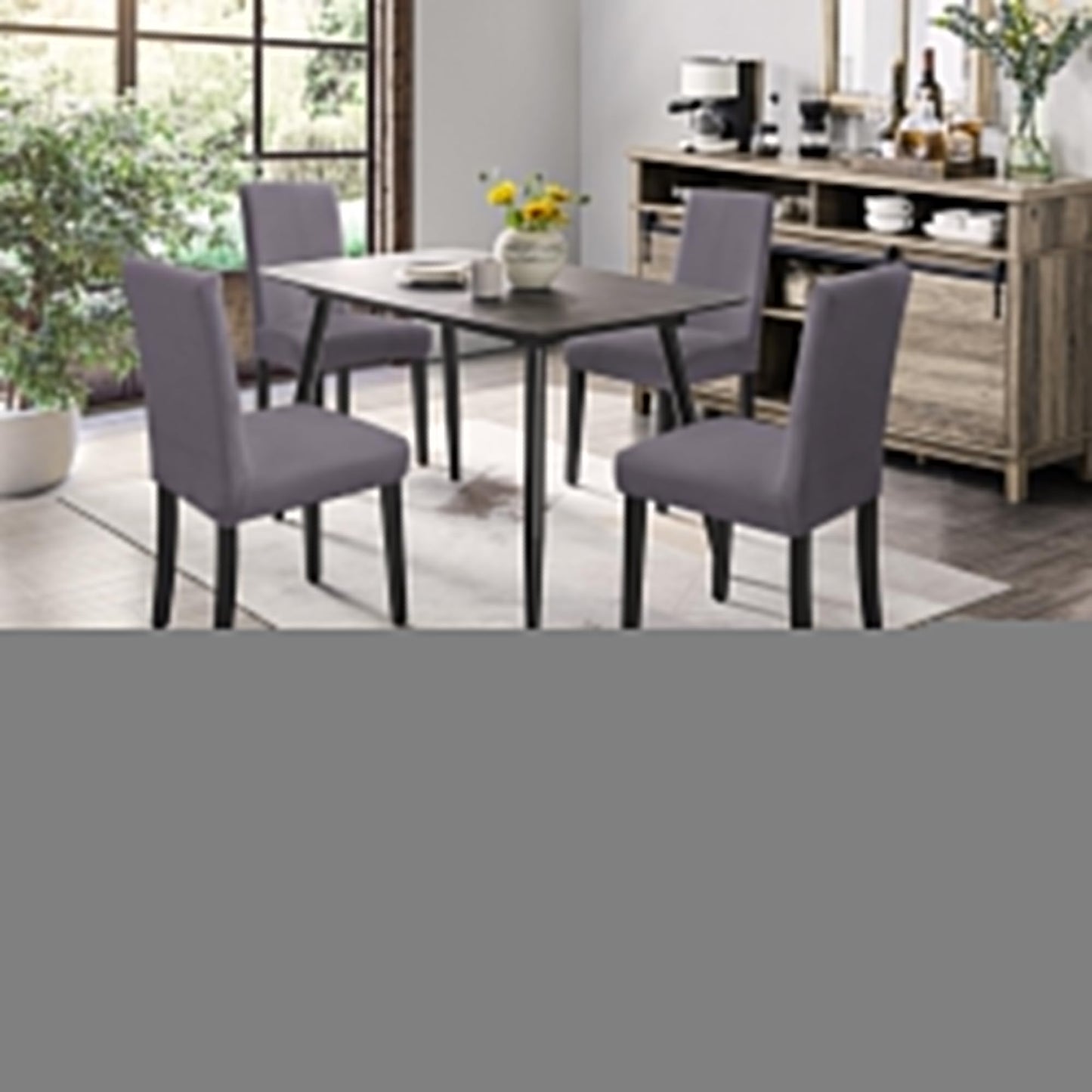 Sufdari Dining Chair Covers,Kitchen Cover,Parsons Slipcover,Spandex Protectors for Room Stretch Chairs Cover Set of 4 -Gray
