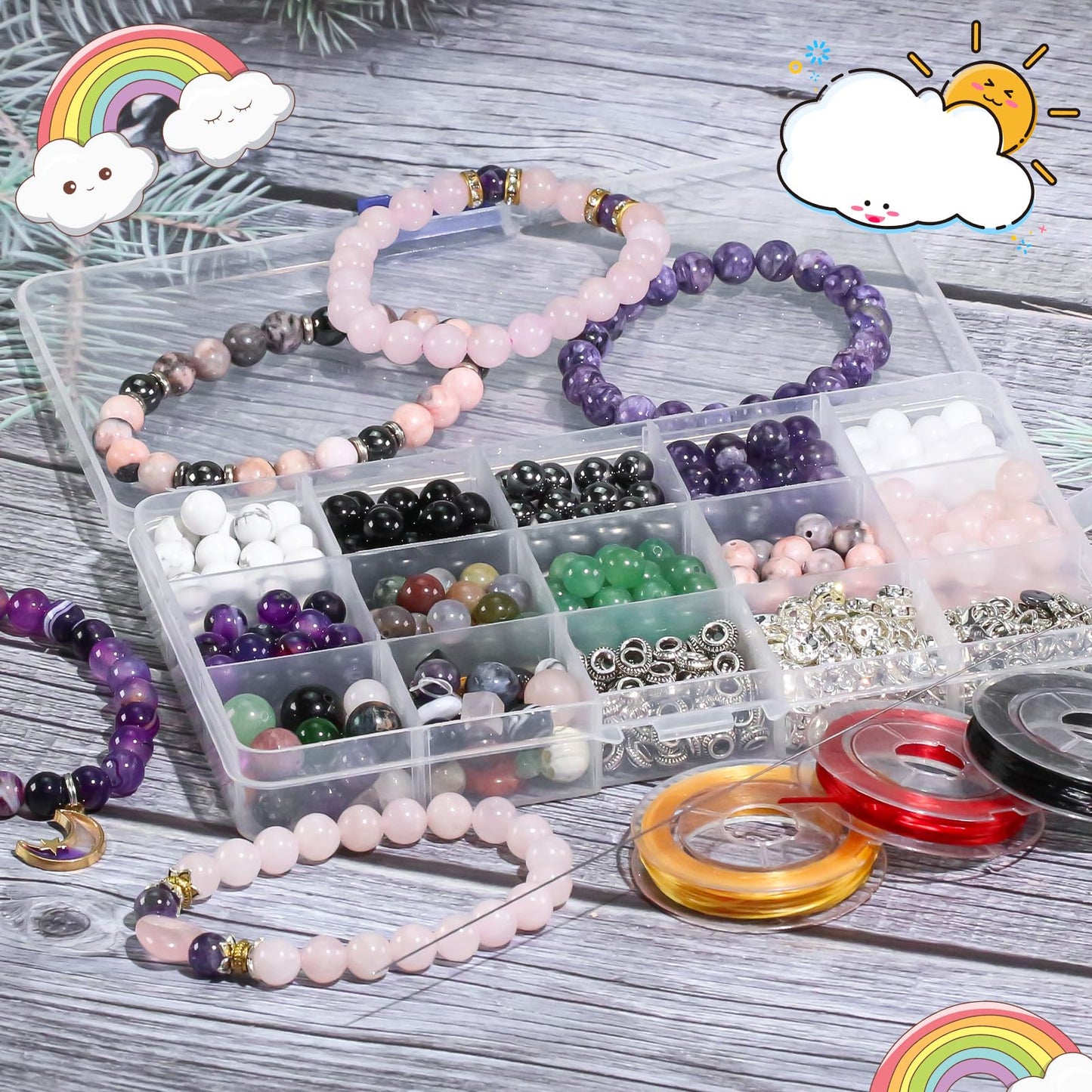 6mm Natural Gemstone Round Hematite Loose Beads for Jewelry Making Bracelets Necklace Earrings Art Craft (60-62pcs/strand)