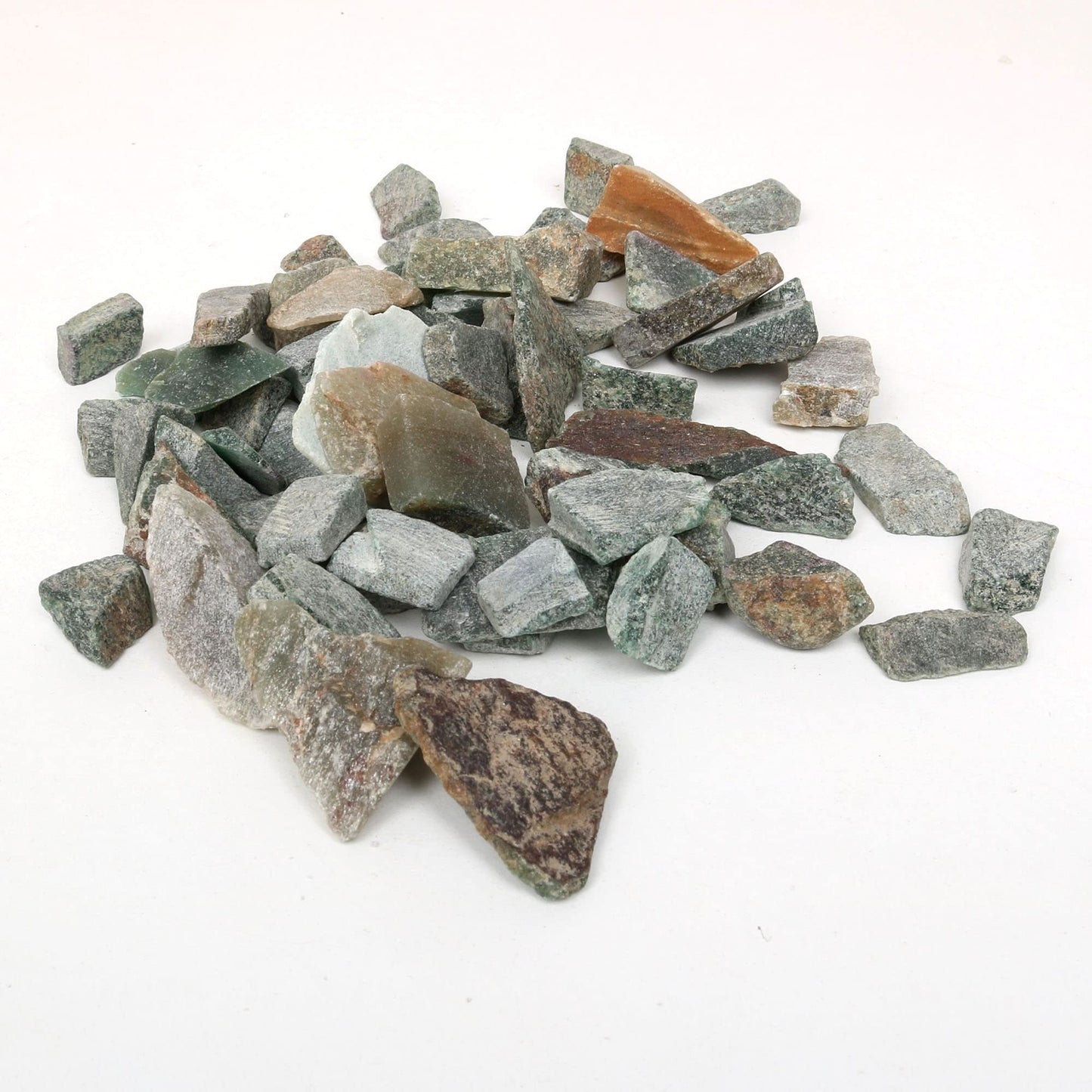 REAL-GEMS Natural Raw Healing Crystals Rough Stones for Tumbling, Cabbing, Polishing, Wire Wrapping, Wicca & Reiki Crystal Healing, Mix Gemstones,7 Chakra (Green Jade)
