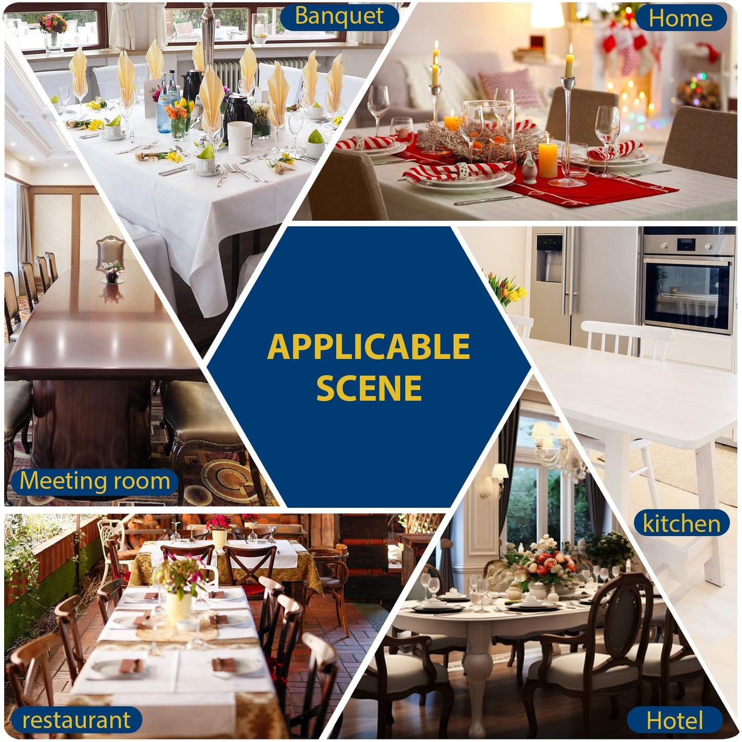 Fafua Chair Covers, Stretch Kitchen Dining Room Chair Covers Set of 6, Removable Washable Dining Chair Slipcovers for Home, Hotel, Banquet