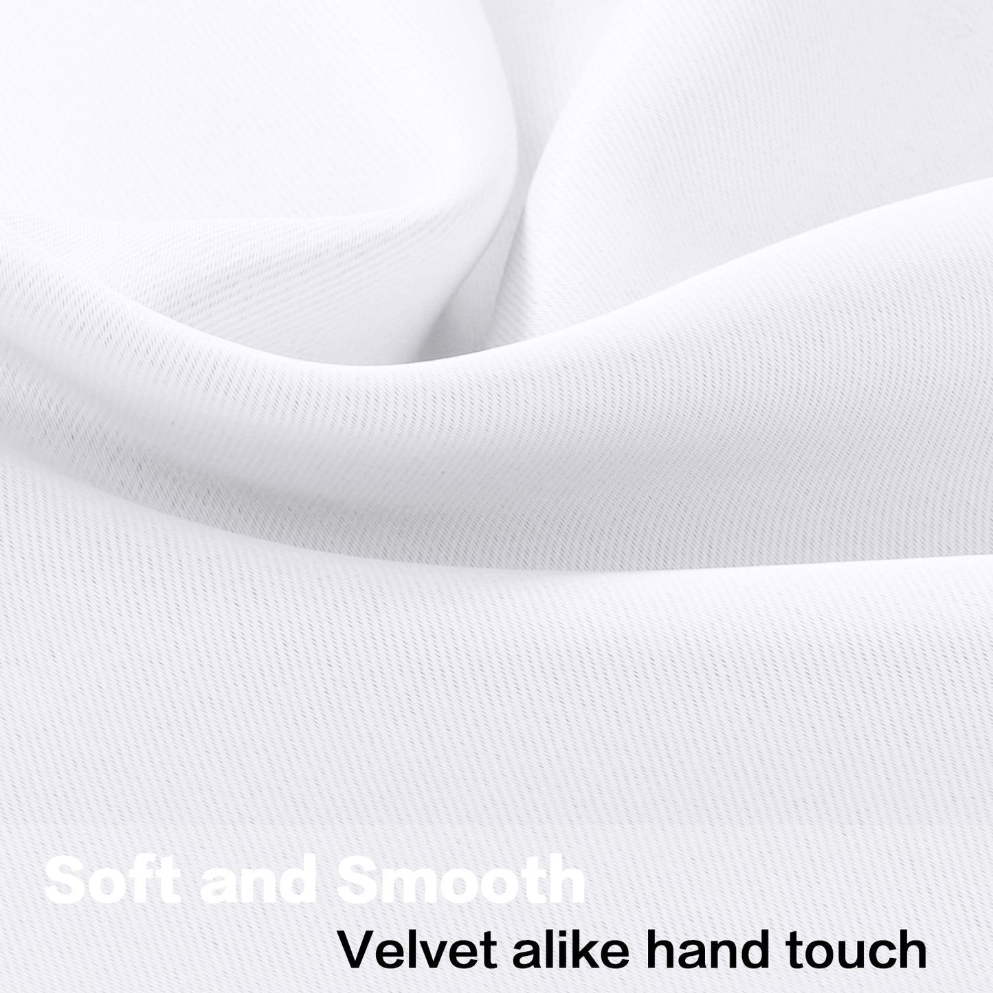 H.VERSAILTEX 2 Panels White Valance for Windows, Natural Blackout Curtains Valances for Small Windows/Living Room/Bedroom/Bathroom Rod Pocket 52" W x 18" L, Pure White，2 Packs