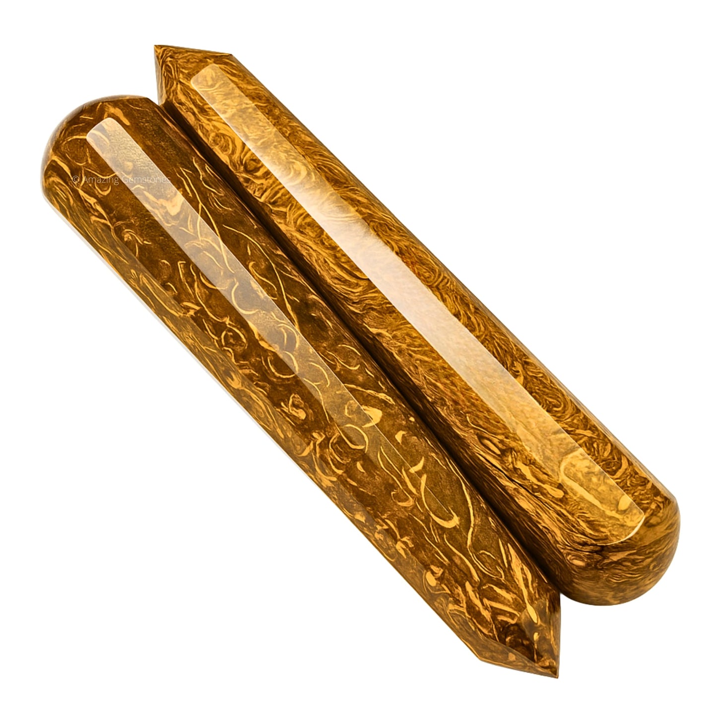 Amazing Gemstone Mariyam Jasper Crystal Wand Massage Stick - Pelvic Wand Gua Sha for Adults - Crystals and Healing Stones Massage Wands for Adults Gifts (Pointed)