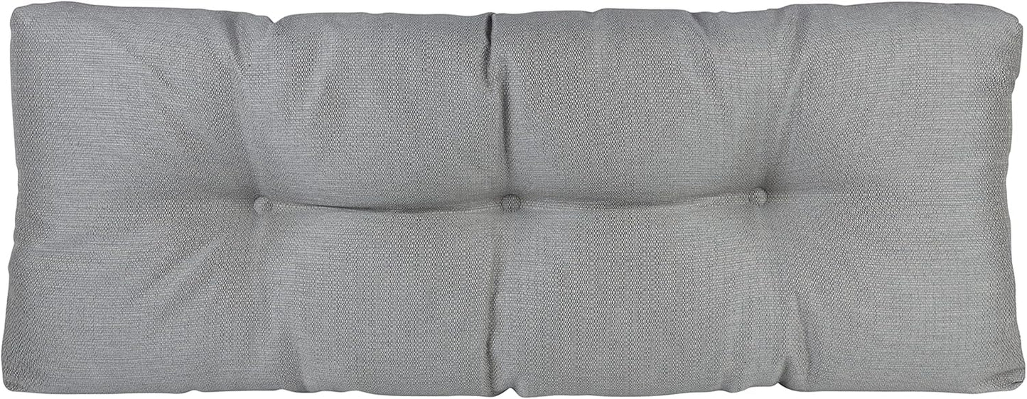Klear Vu The Gripper Non-Slip Tufted Bench Cushion for Indoor Furniture, Assembled in USA, Entryway Storage, Bay Window, Corner Nook or Piano Seat, 35 Inches, Solid Gray