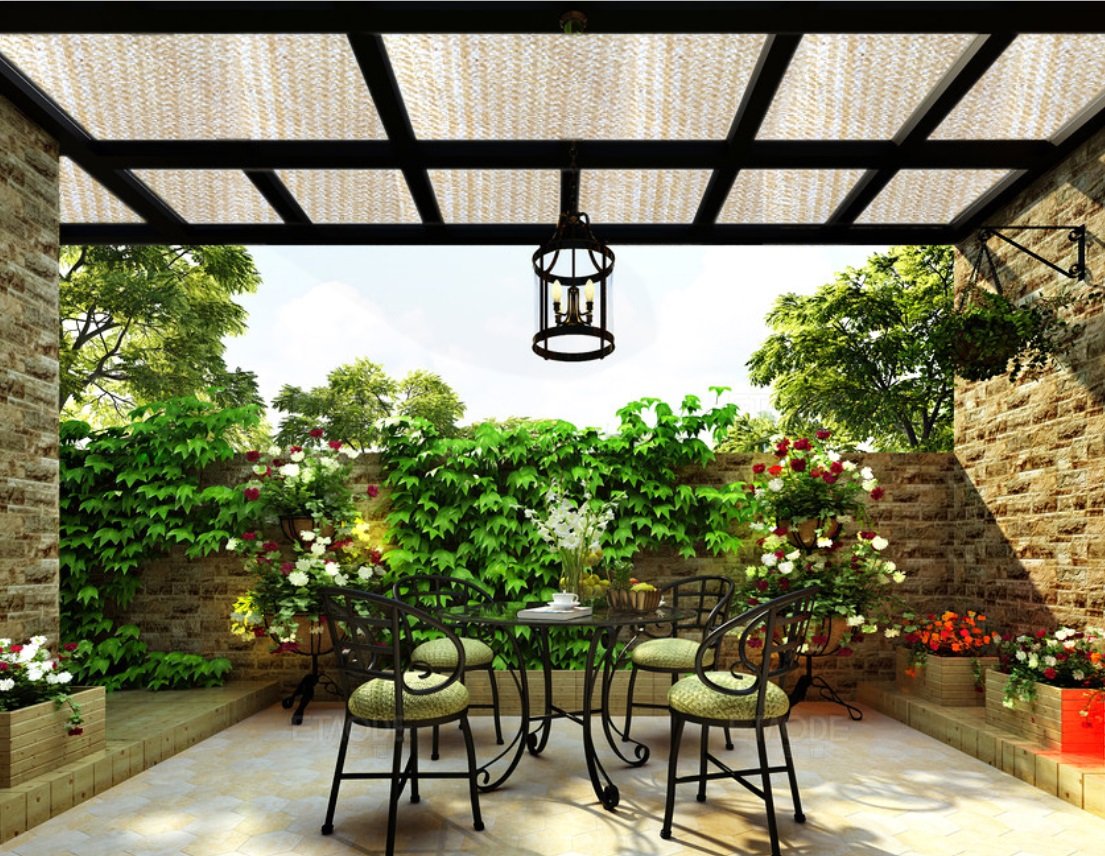 Shatex 90% Sun Shade Fabric, 6x8ft Sun-Block Net Mesh Shade with Clips for Pergola Cover Porch Vertical Screen, Beige