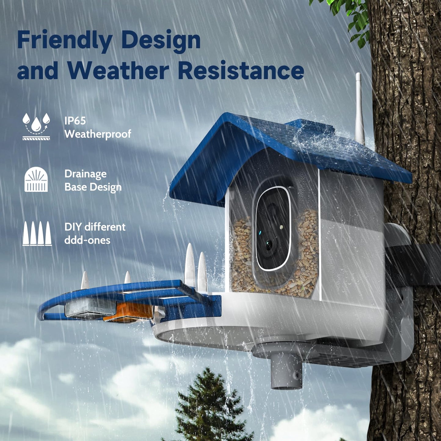 Smart Bird Feeder with Camera,Bird House Camera with Solar Panel,FHD Birds Cam for Bird Watching, AI Identification,Auto Capture & Real-time Notifications,Ideal Gift for Birds Lovers,Parents,Friends
