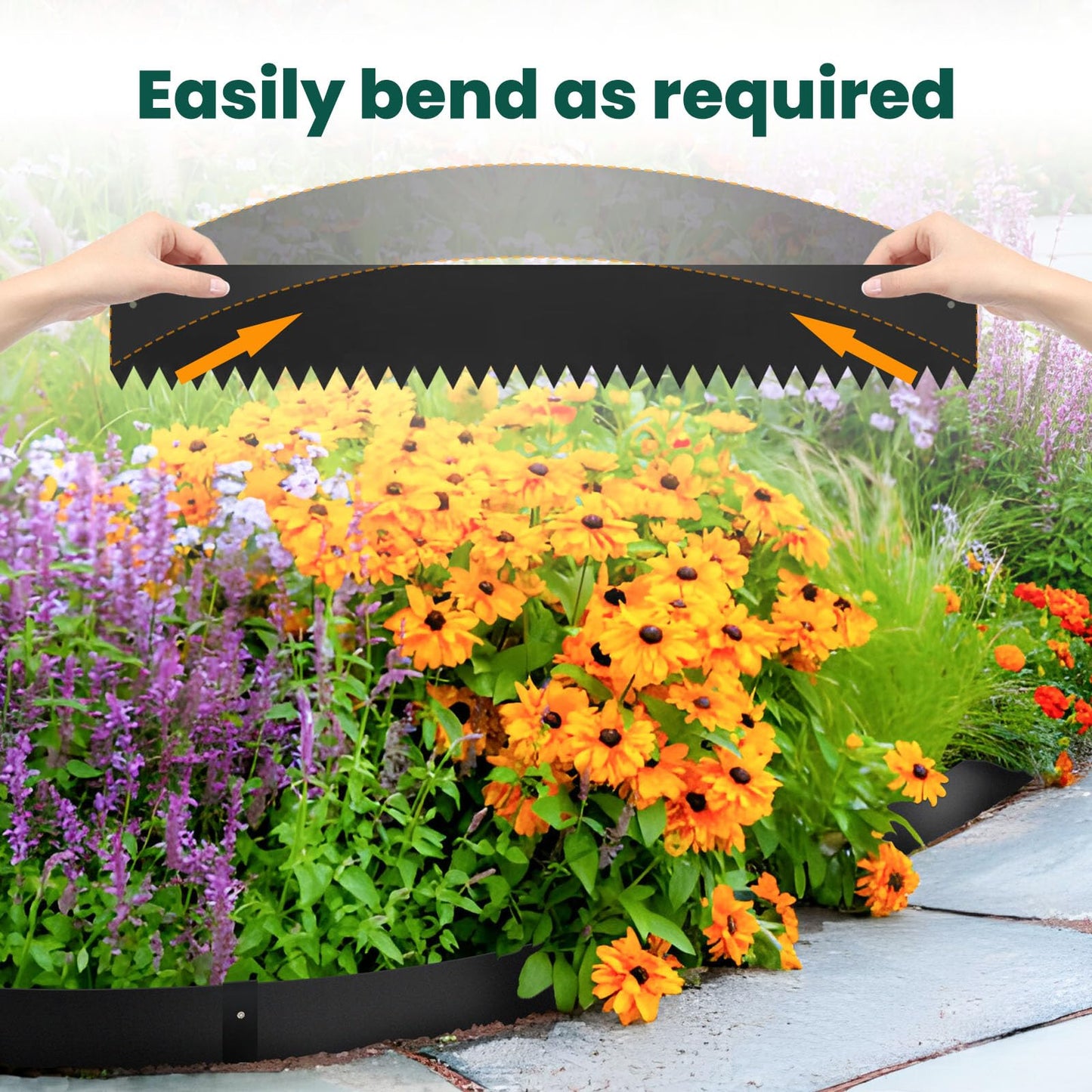 Galvanized Steel Landscape Edging Metal Landscape Edging Black Steel Landscaping Metal Garden Edging Border 6 Inch Depth 40 Inch Strips 6pcs for Lawn Yard 20 Feet Total (with 6 Clips)